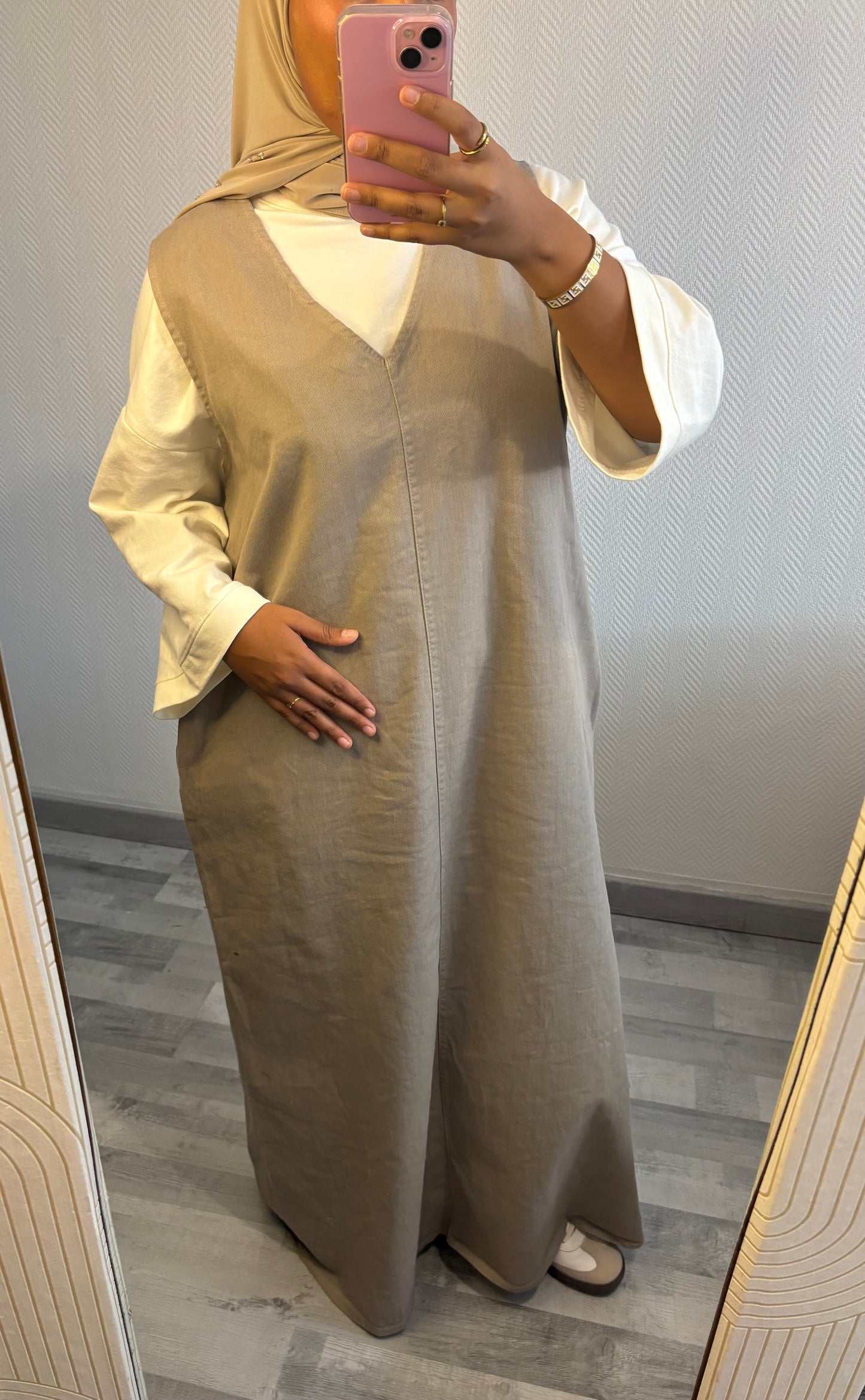 ROBE EN JEAN • TAUPE