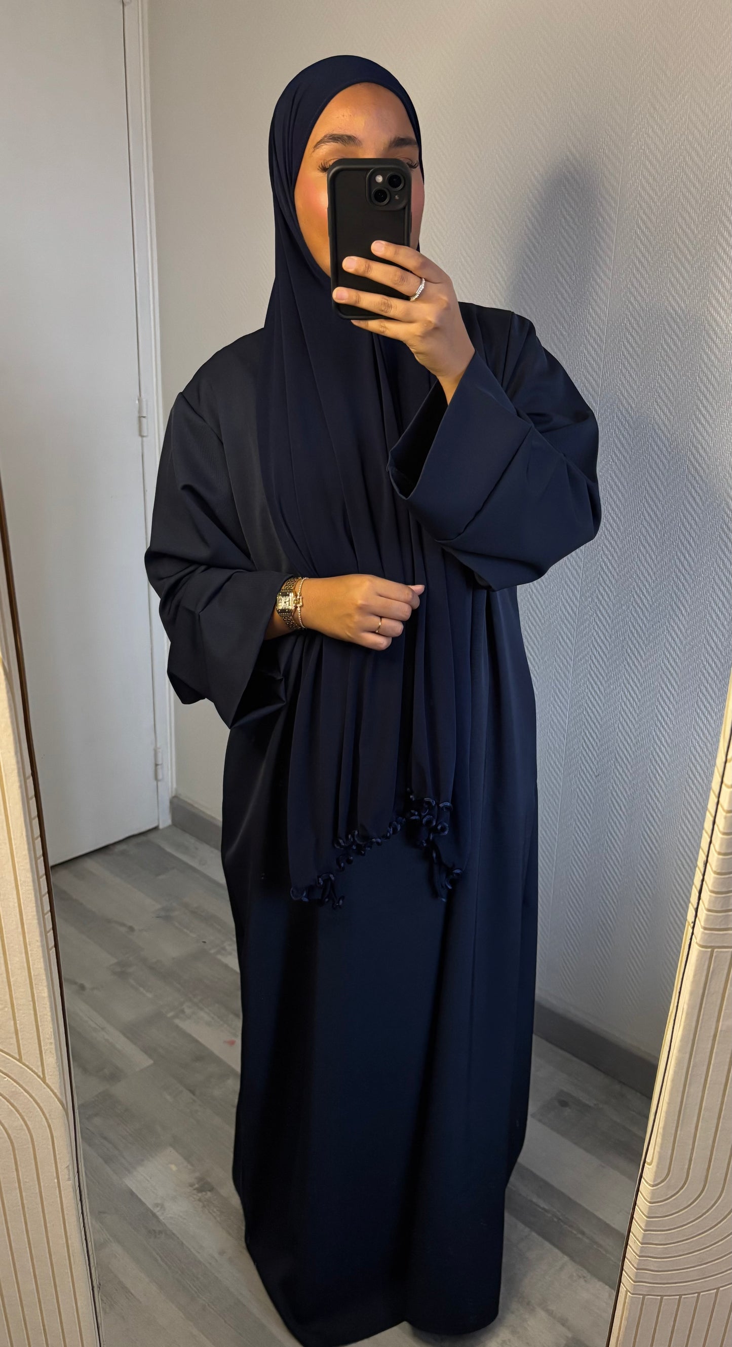 ABAYA WITH POCKETS • NAVY