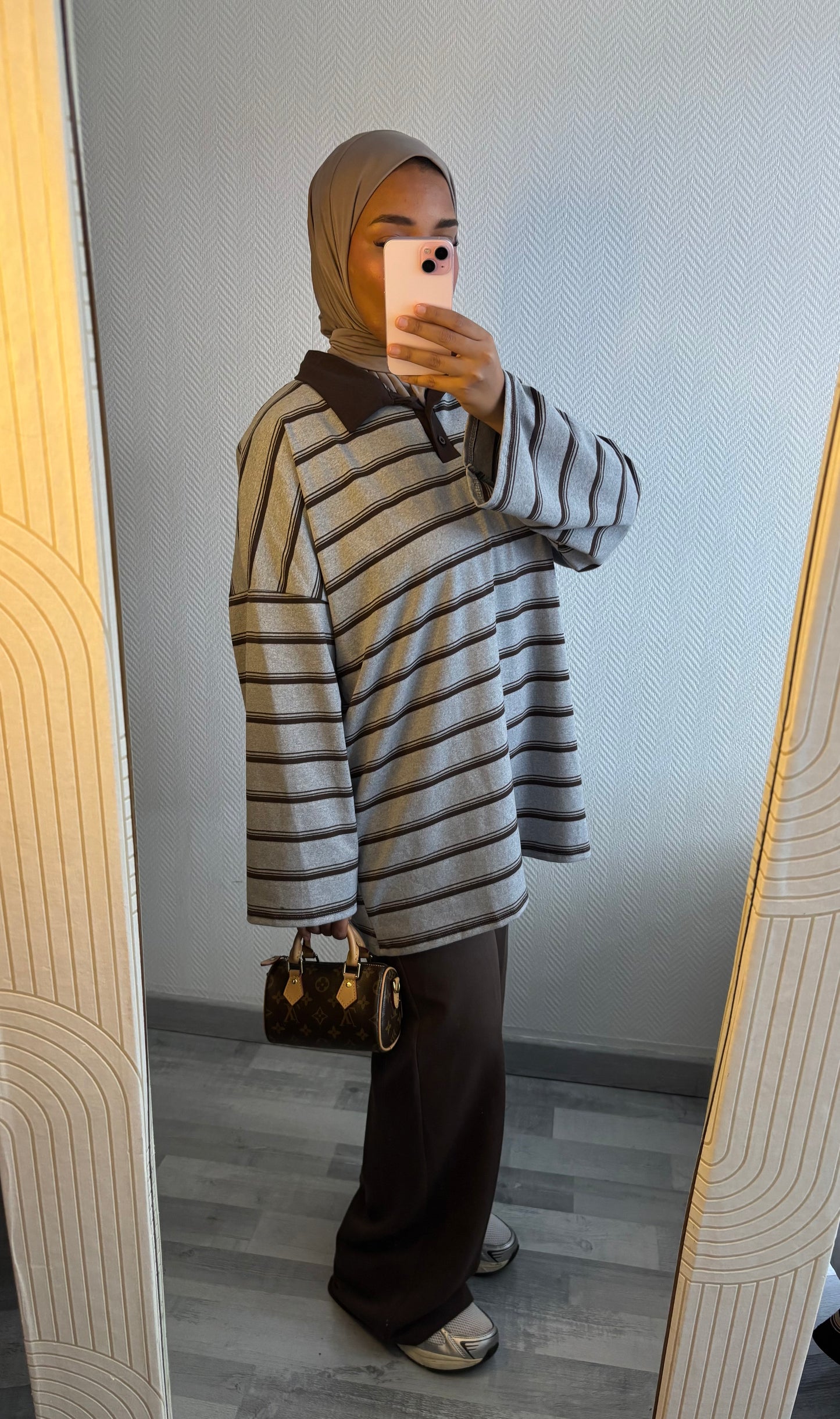 TOP MARINIÈRES • GRIS ET MARRON