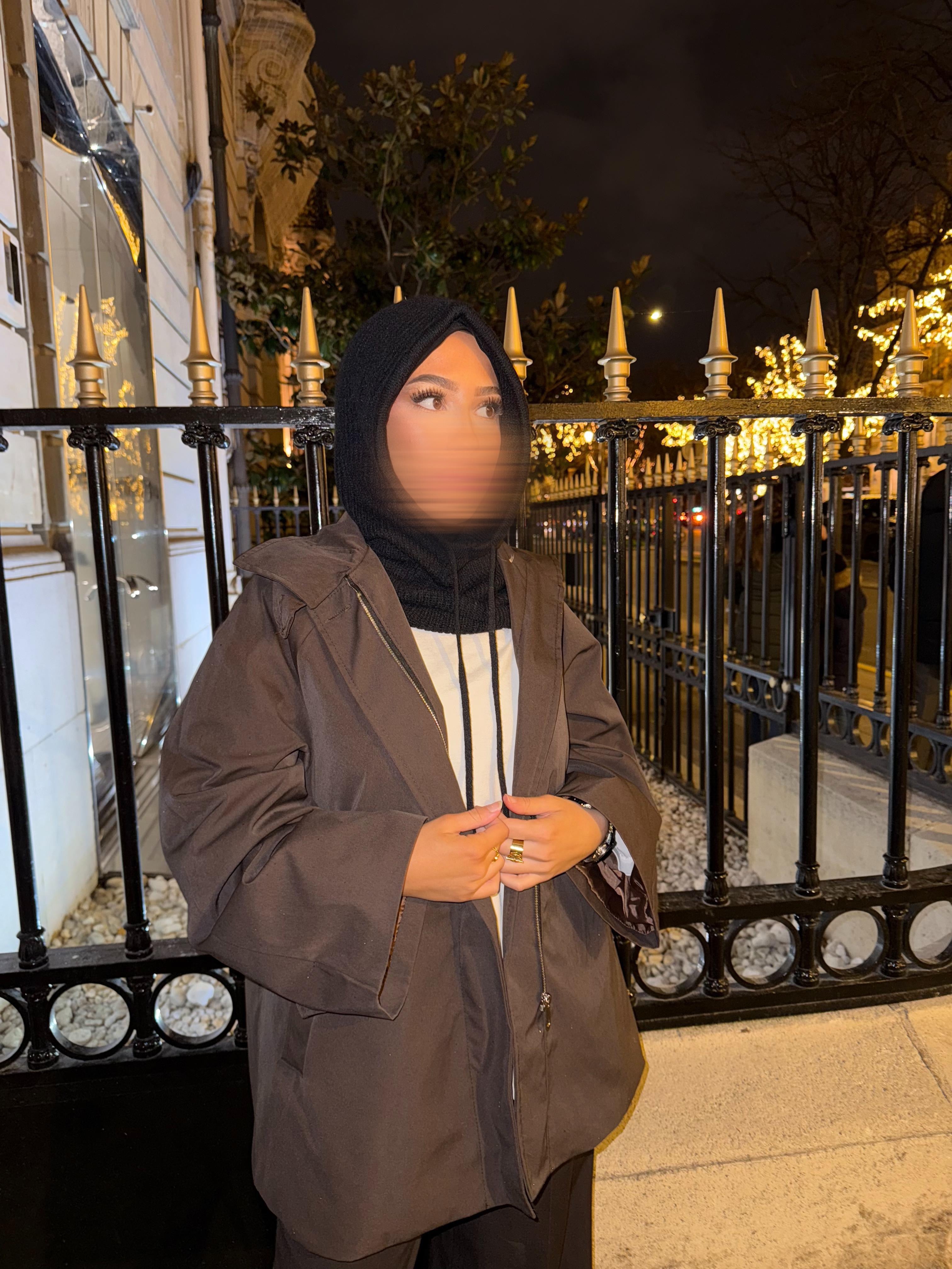 CAGOULE EN MAILLE • NOIR