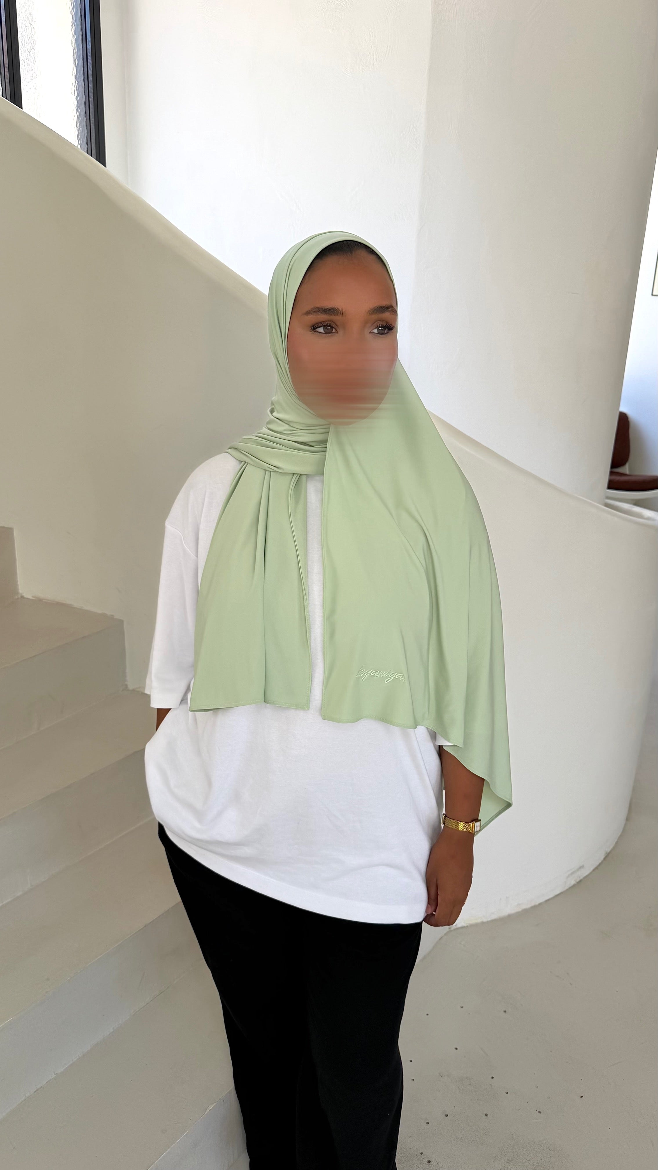 HIJAB JERSEY LIQUID • PISTACHE
