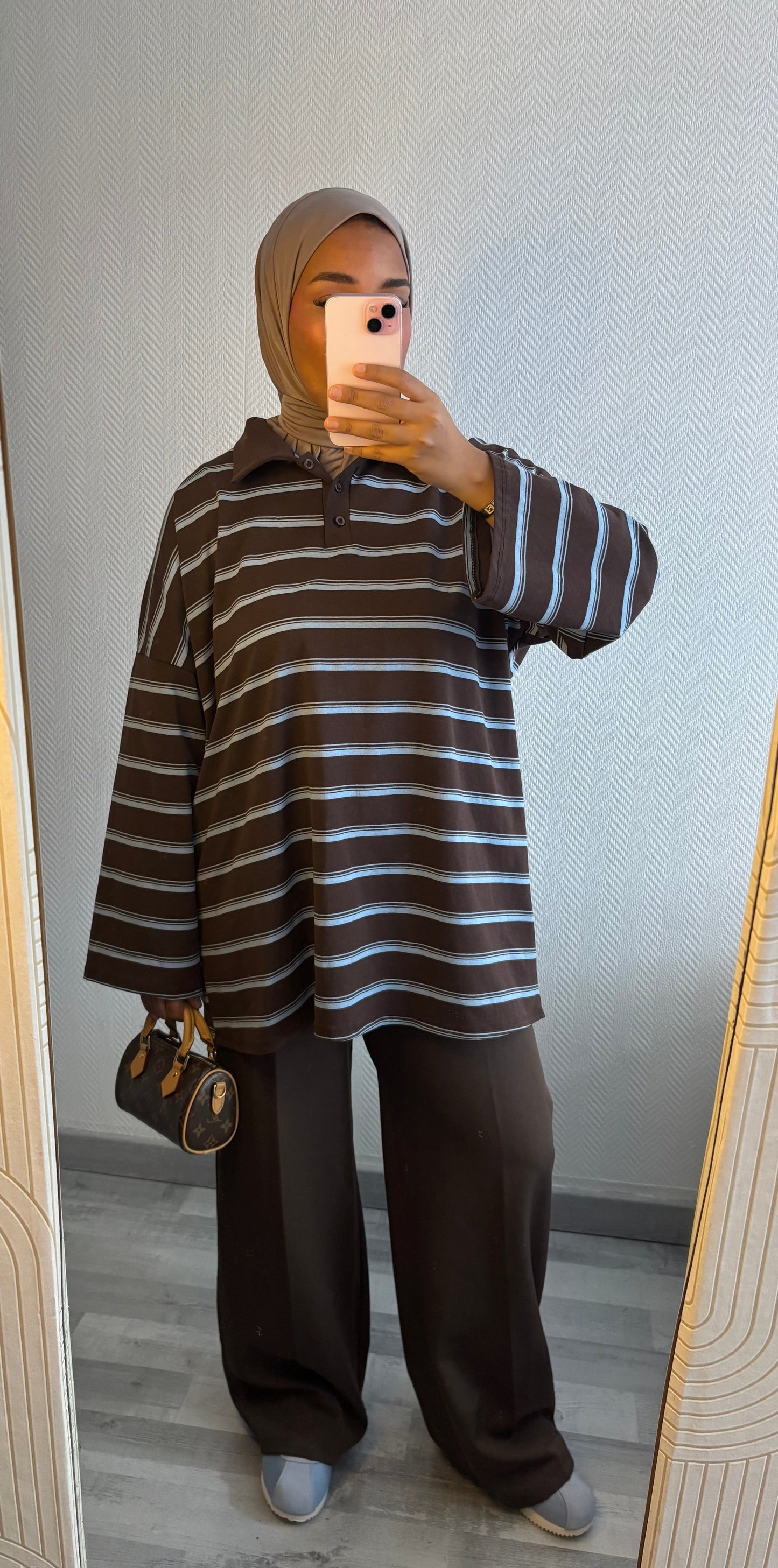 TOP MARINIÈRES • MARRON ET BLEU