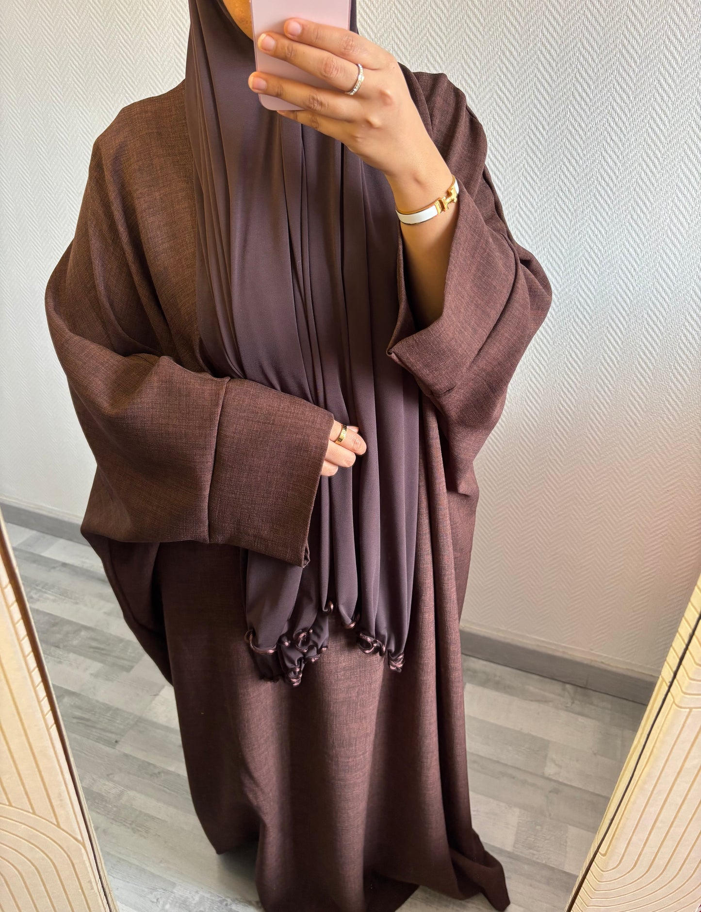 ABAYA EFFET LIN • CHOCO