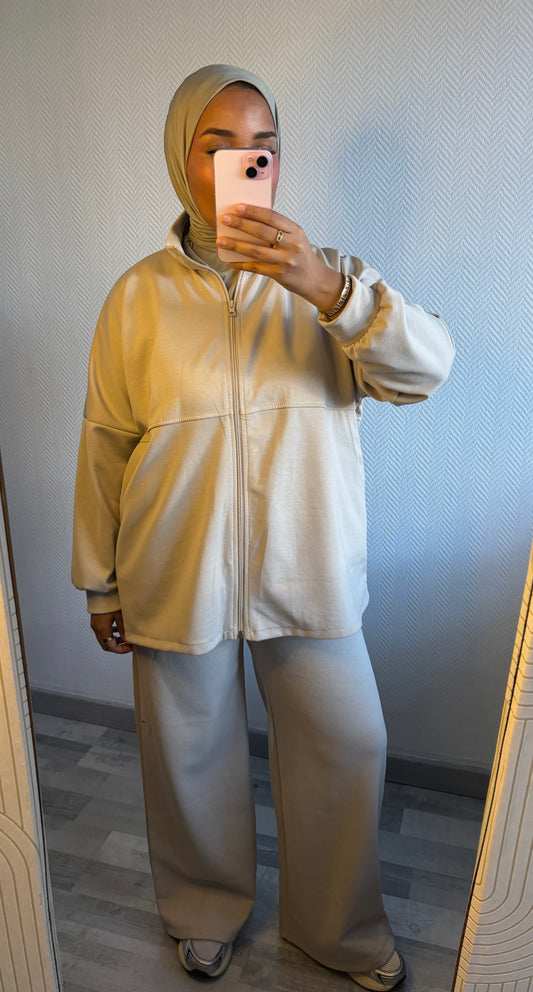 SURVÊTEMENT ZIPPÉ • BEIGE
