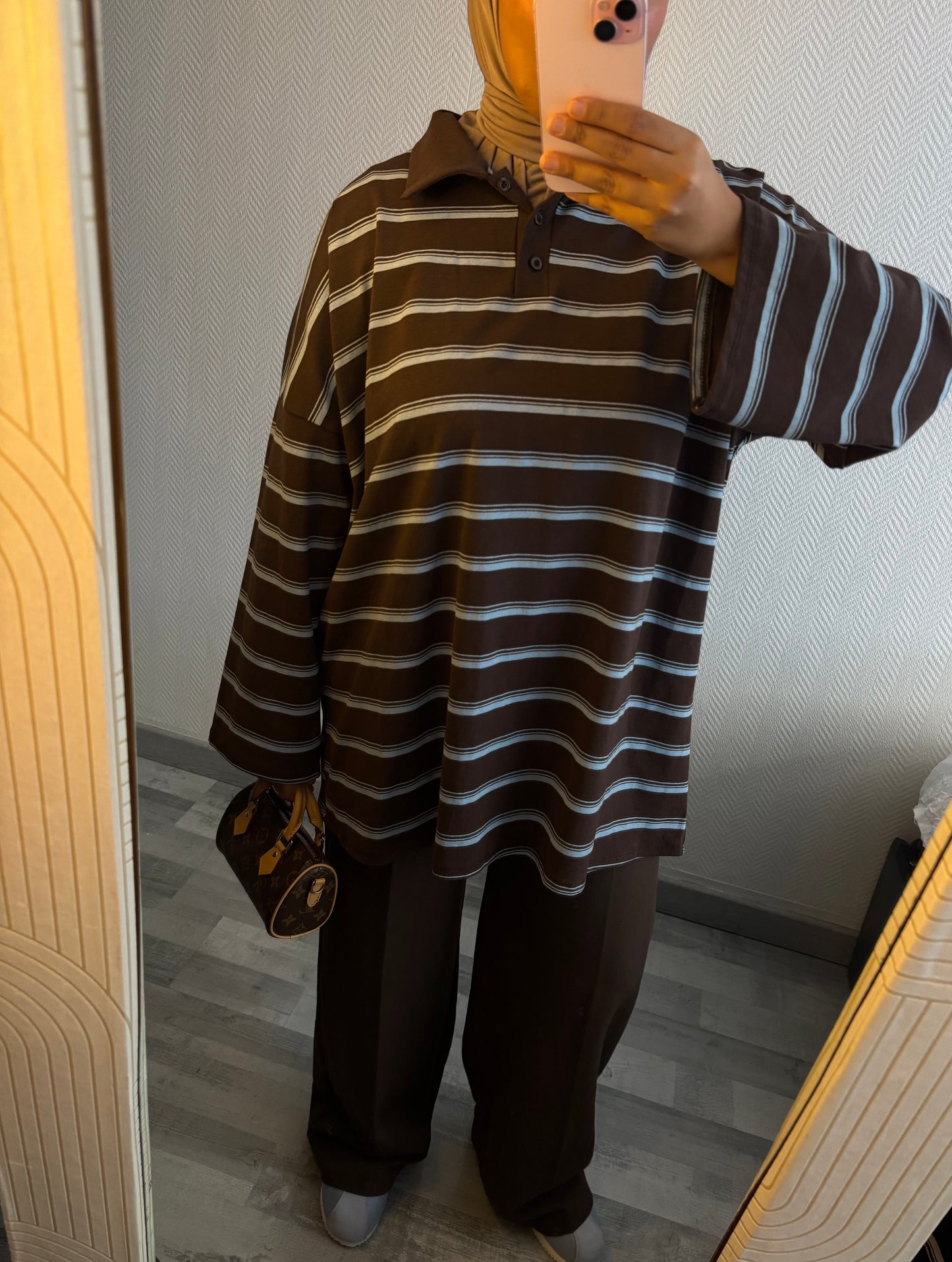 TOP MARINIÈRES • MARRON ET BLEU