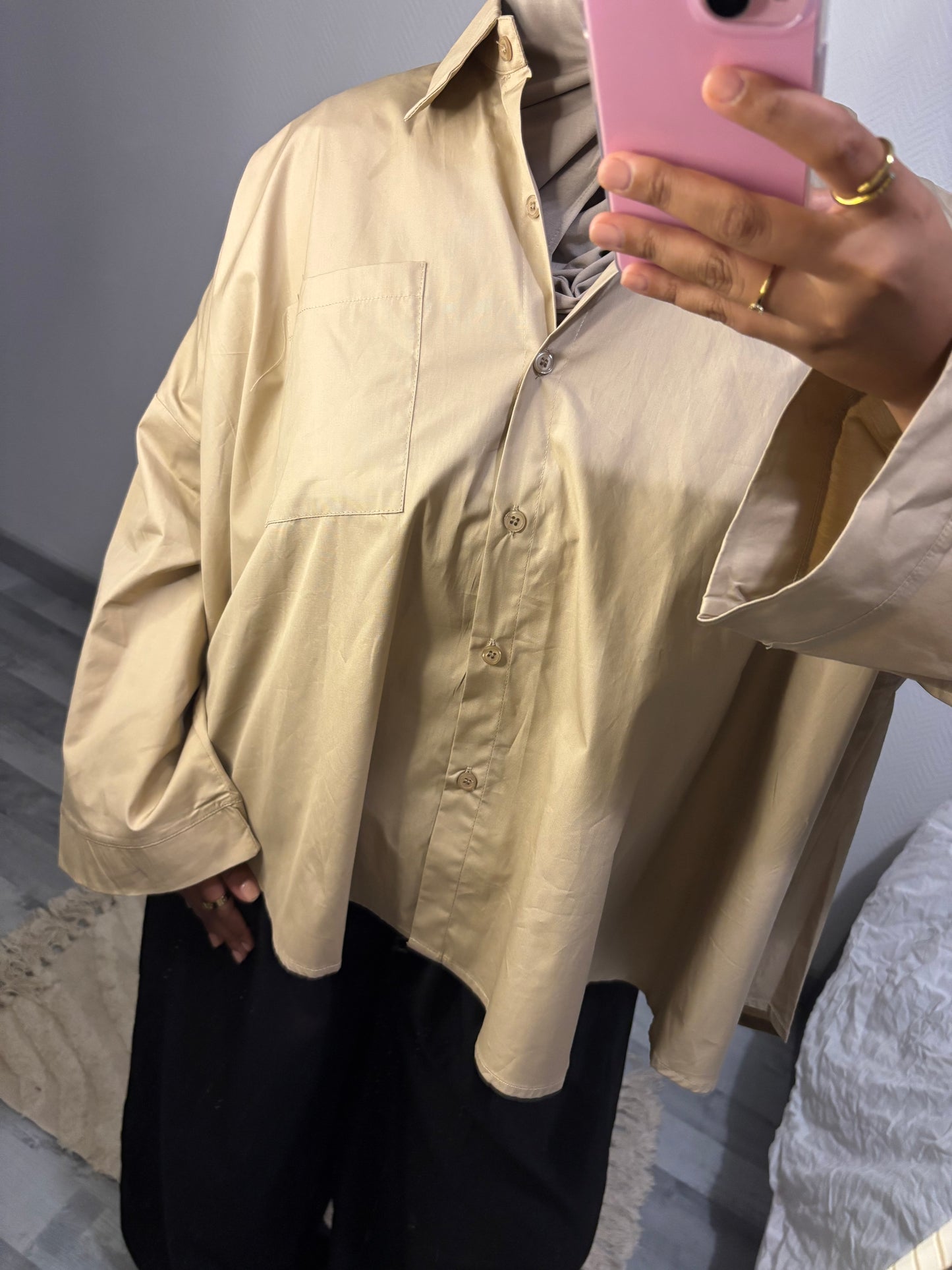 CHEMISE OVERSIZE • TAUPE