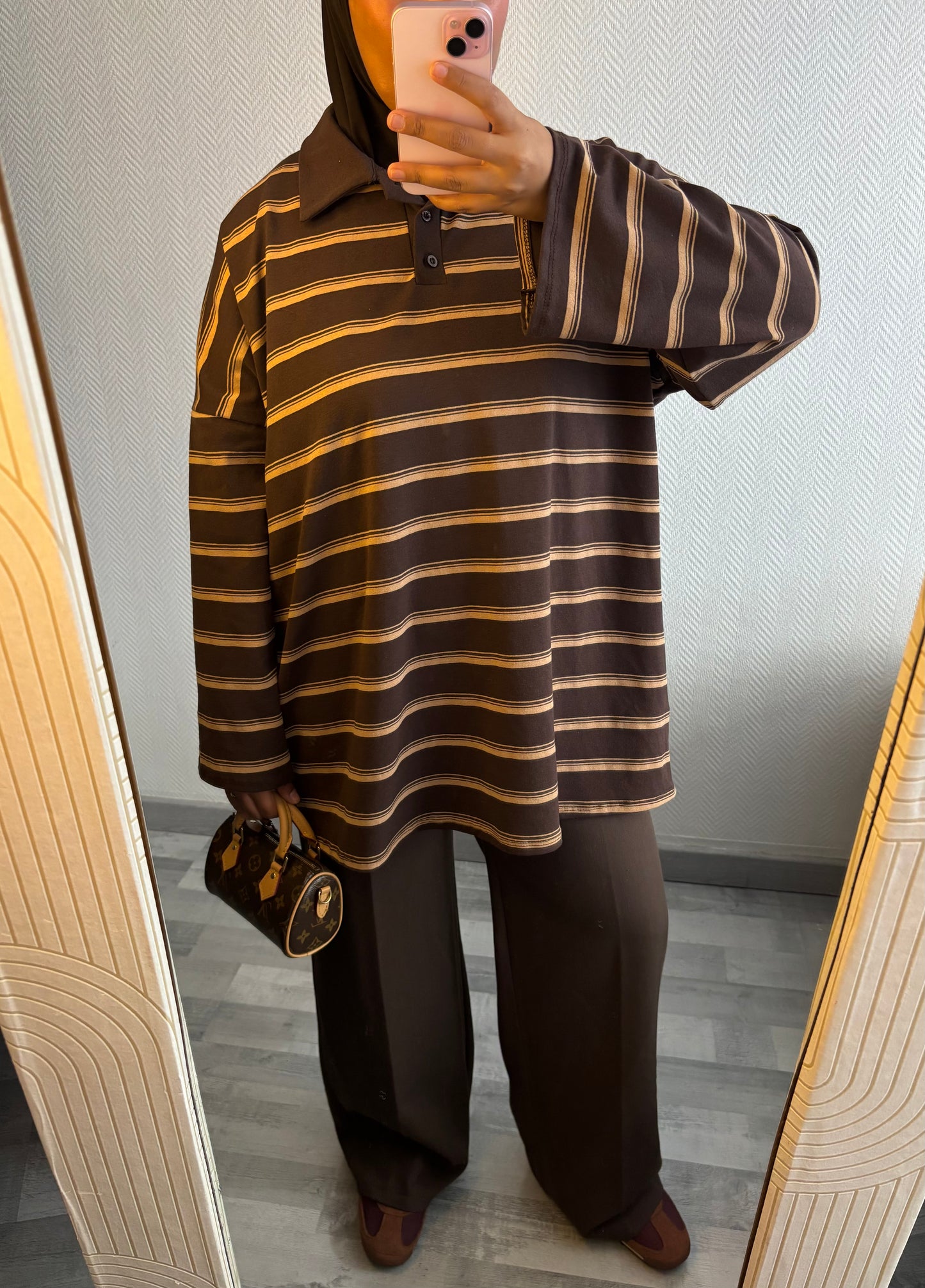 TOP MARINIÈRES • MARRON ET BEIGE