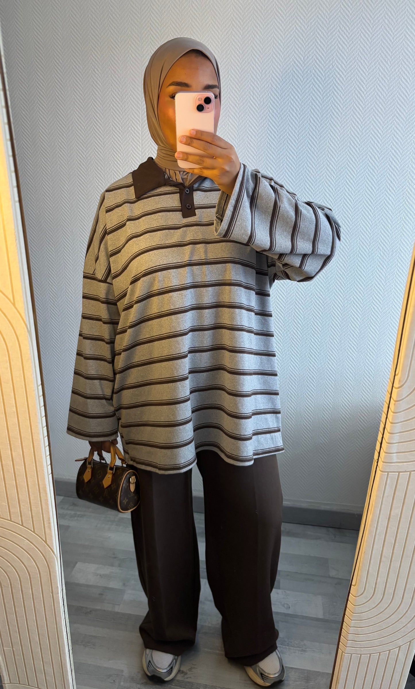 TOP MARINIÈRES • GRIS ET MARRON