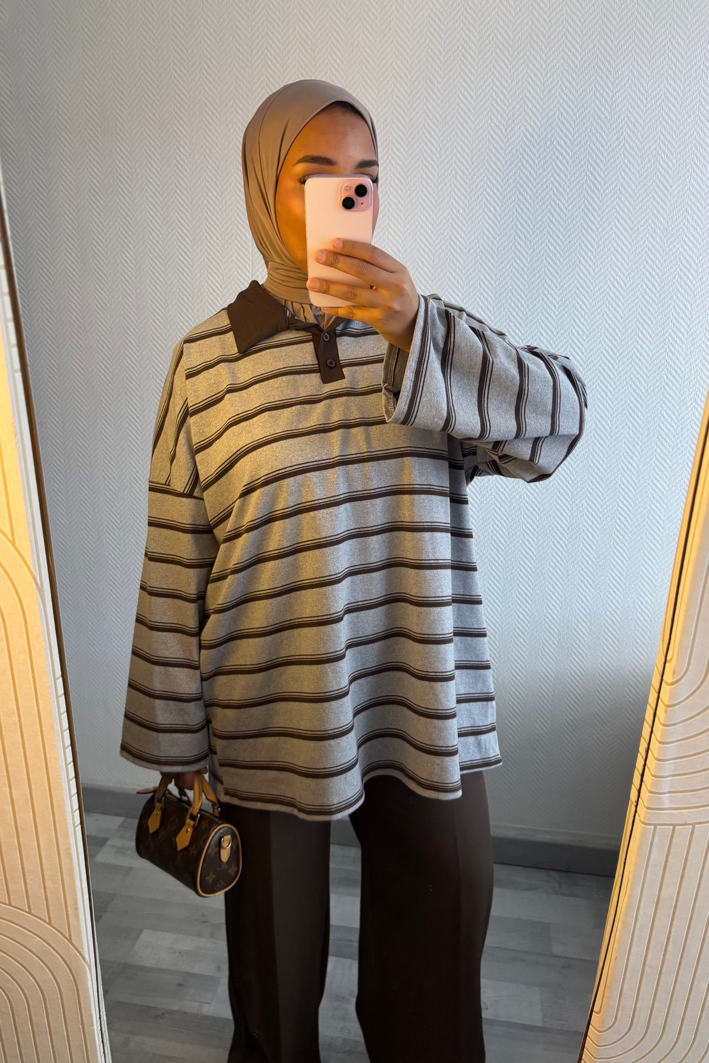 TOP MARINIÈRES • GRIS ET MARRON