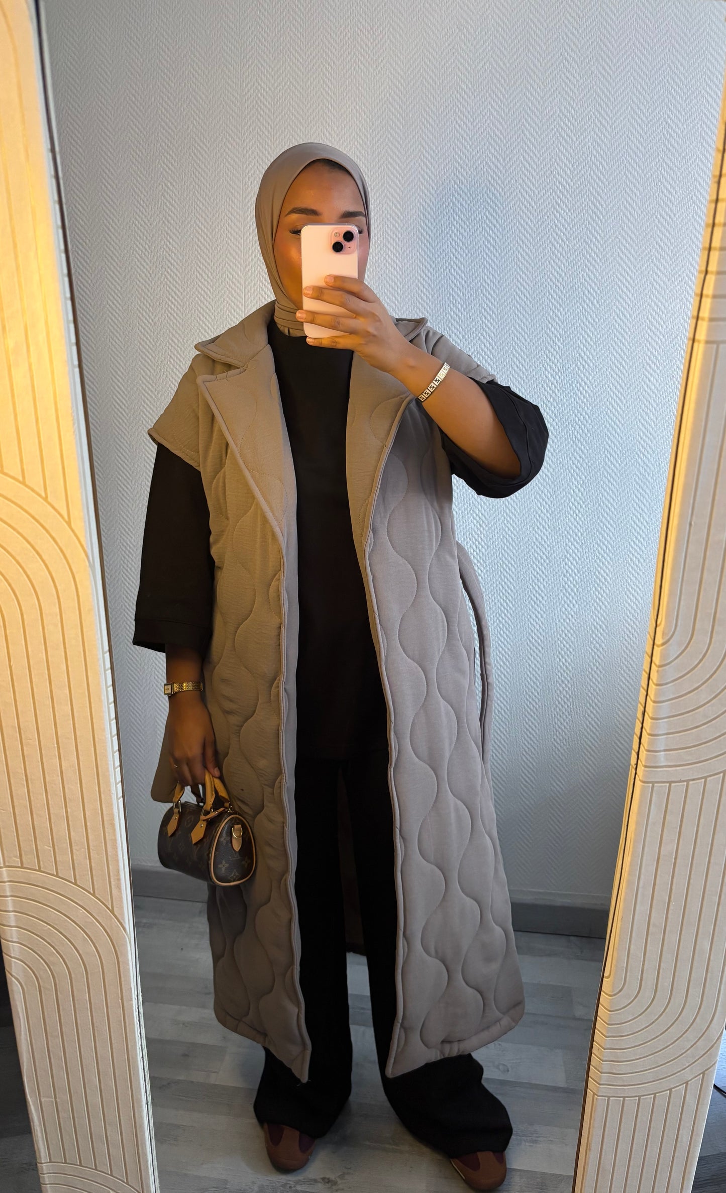 MANTEAU MATELASSÉ • TAUPE