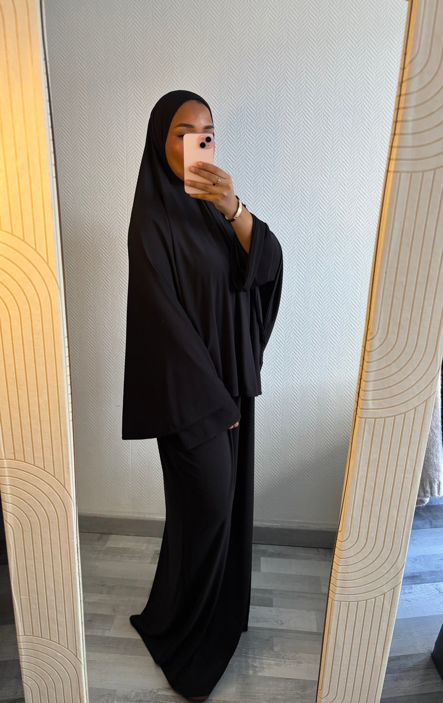 ENSEMBLE KHIMAR JERSEY PREMIUM • NOIR