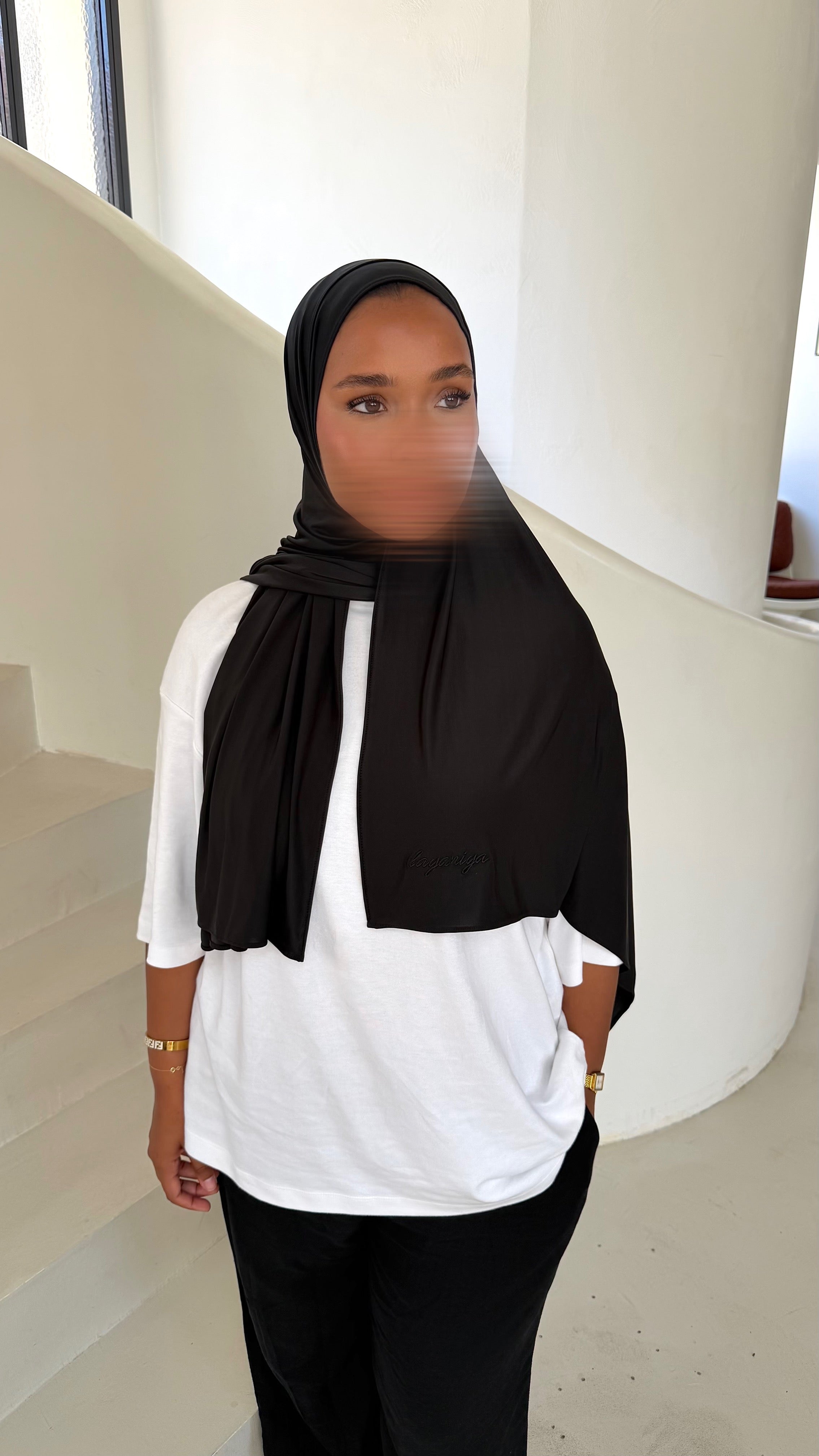 HIJAB JERSEY LIQUID • NOIR