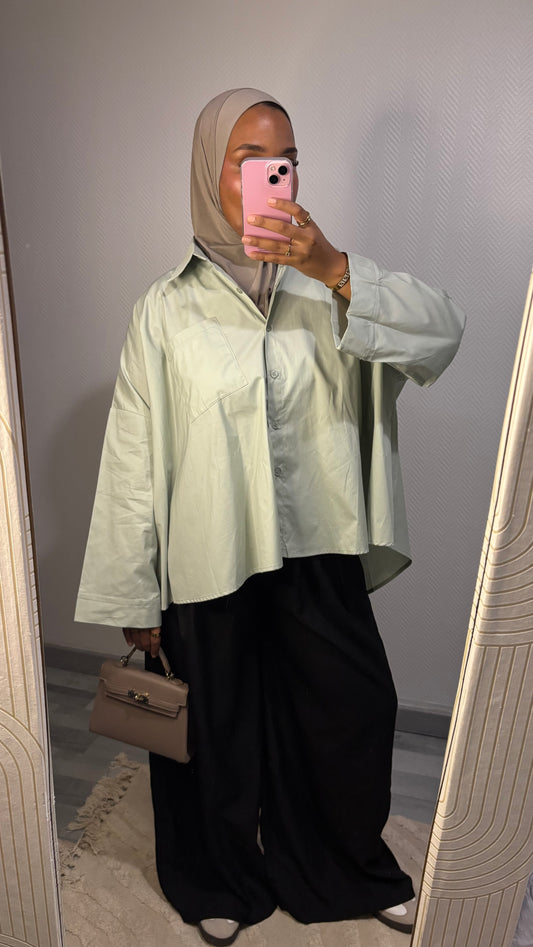 CHEMISE OVERSIZE • VERT D’EAU