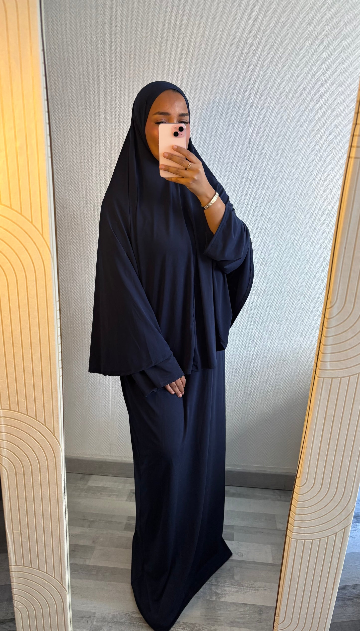 ENSEMBLE KHIMAR JERSEY PREMIUM • BLEU MARINE