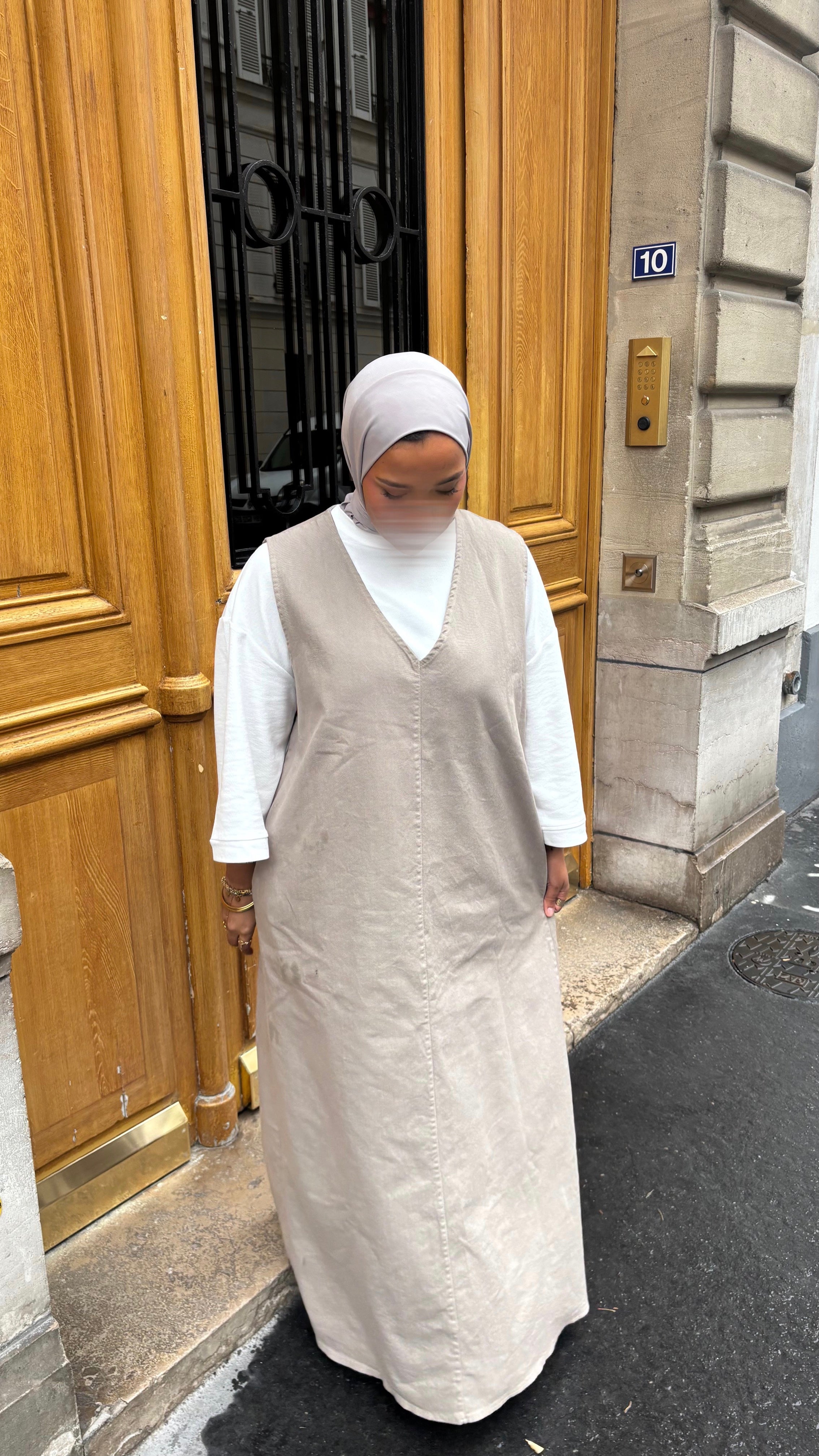 ROBE EN JEAN • TAUPE