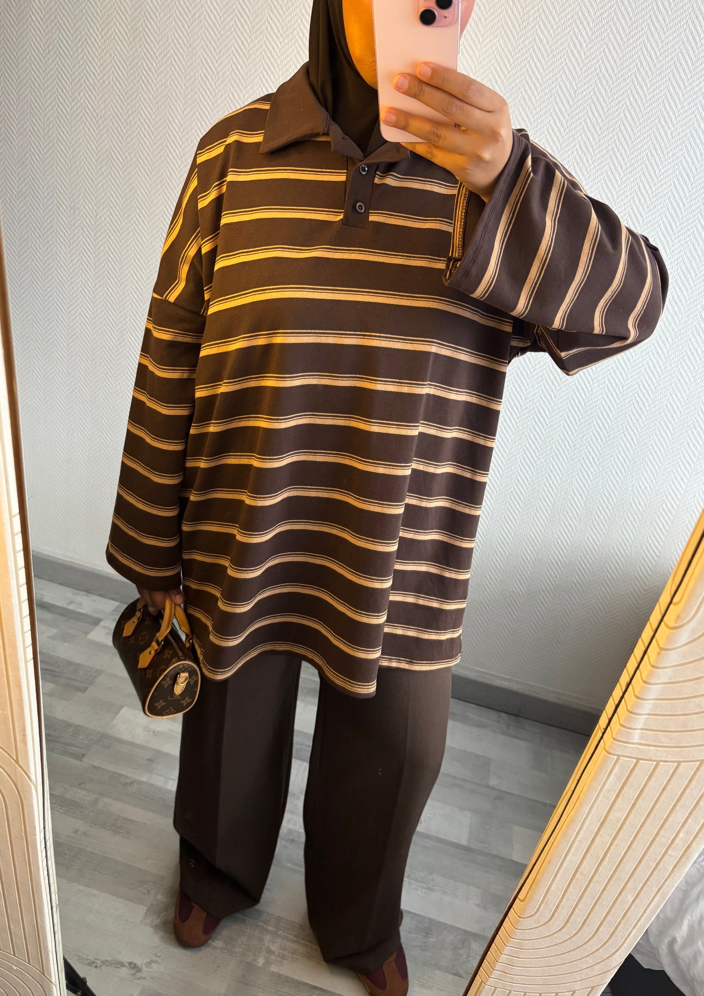 TOP MARINIÈRES • MARRON ET BEIGE