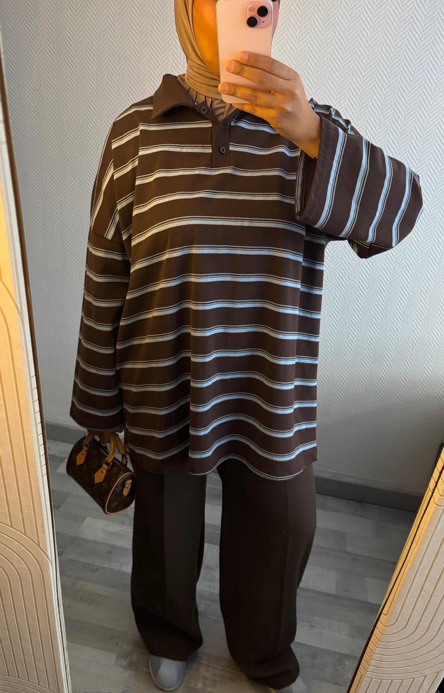 TOP MARINIÈRES • MARRON ET BLEU