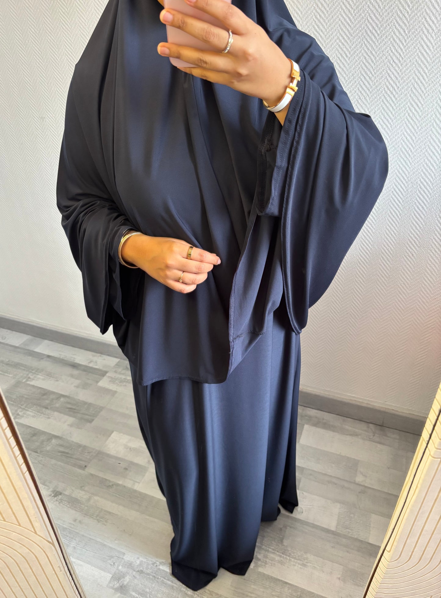 ENSEMBLE KHIMAR JERSEY PREMIUM • BLEU MARINE