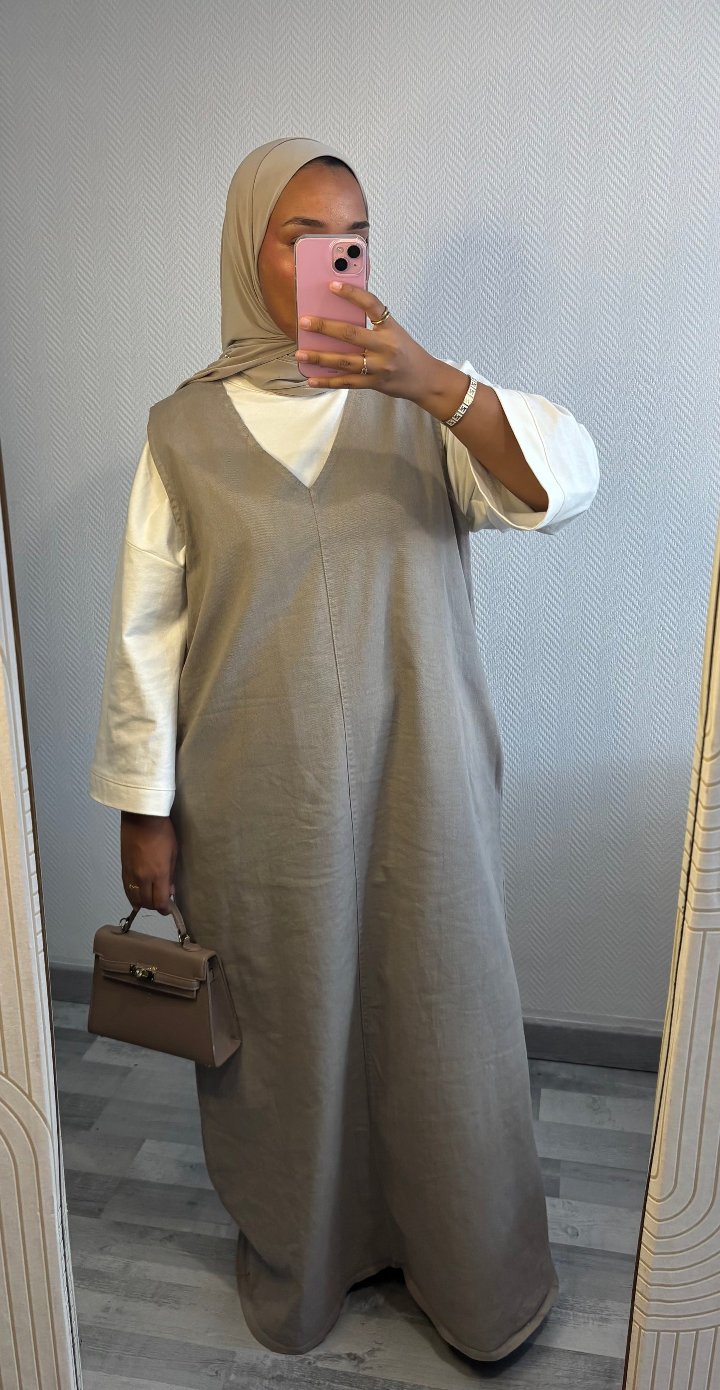 ROBE EN JEAN • TAUPE