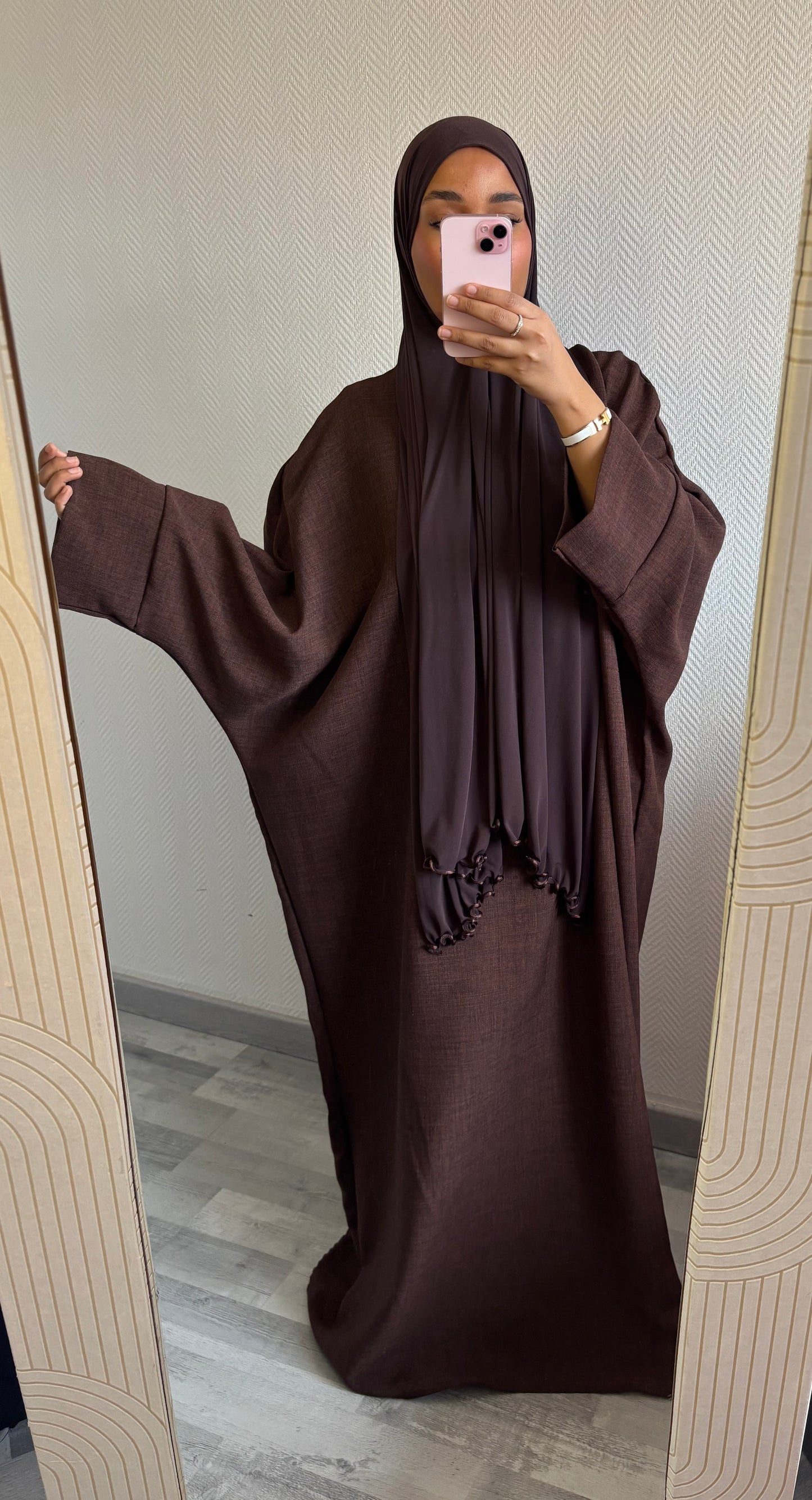 ABAYA EFFET LIN • CHOCO