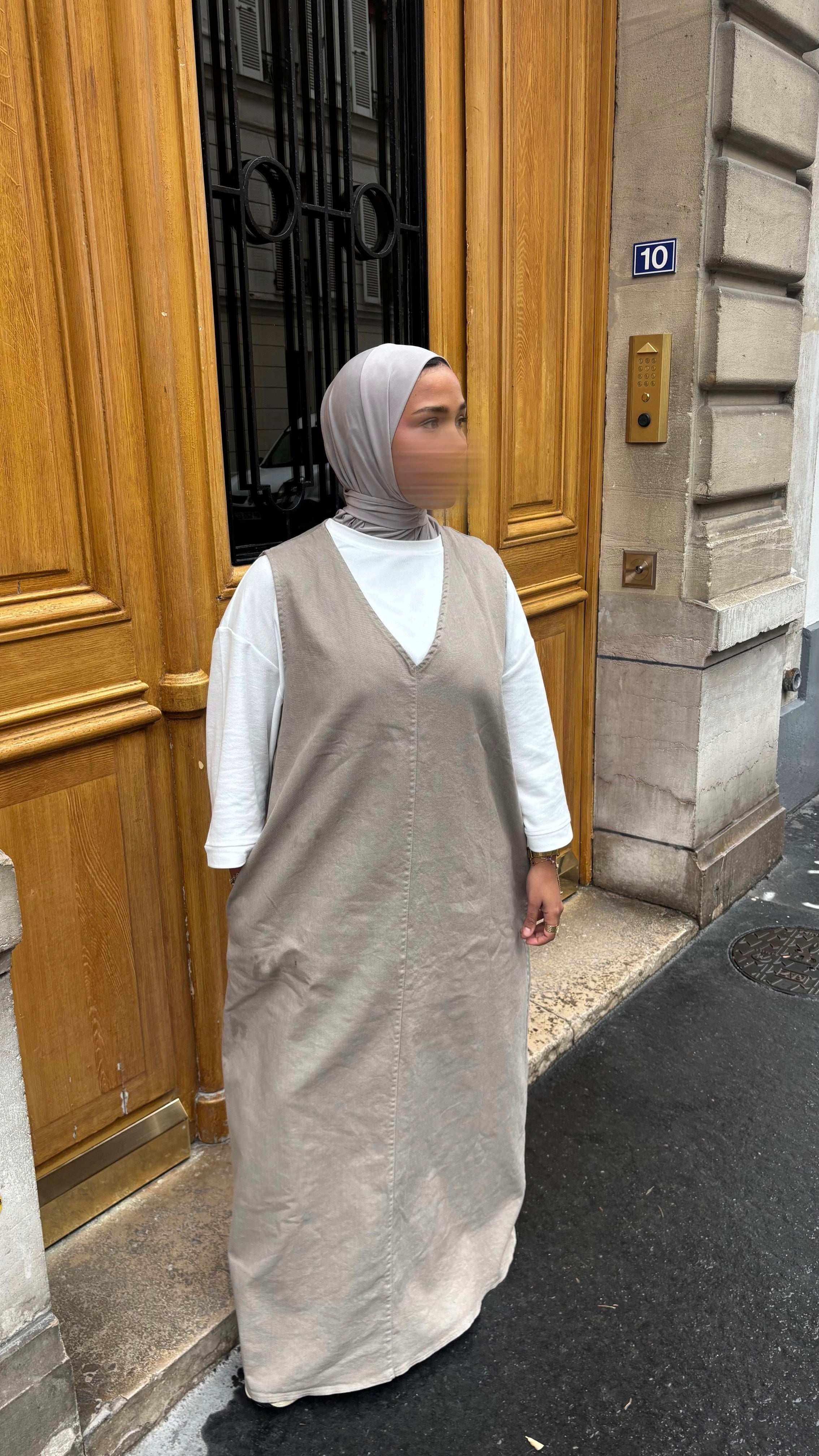 ROBE EN JEAN • TAUPE