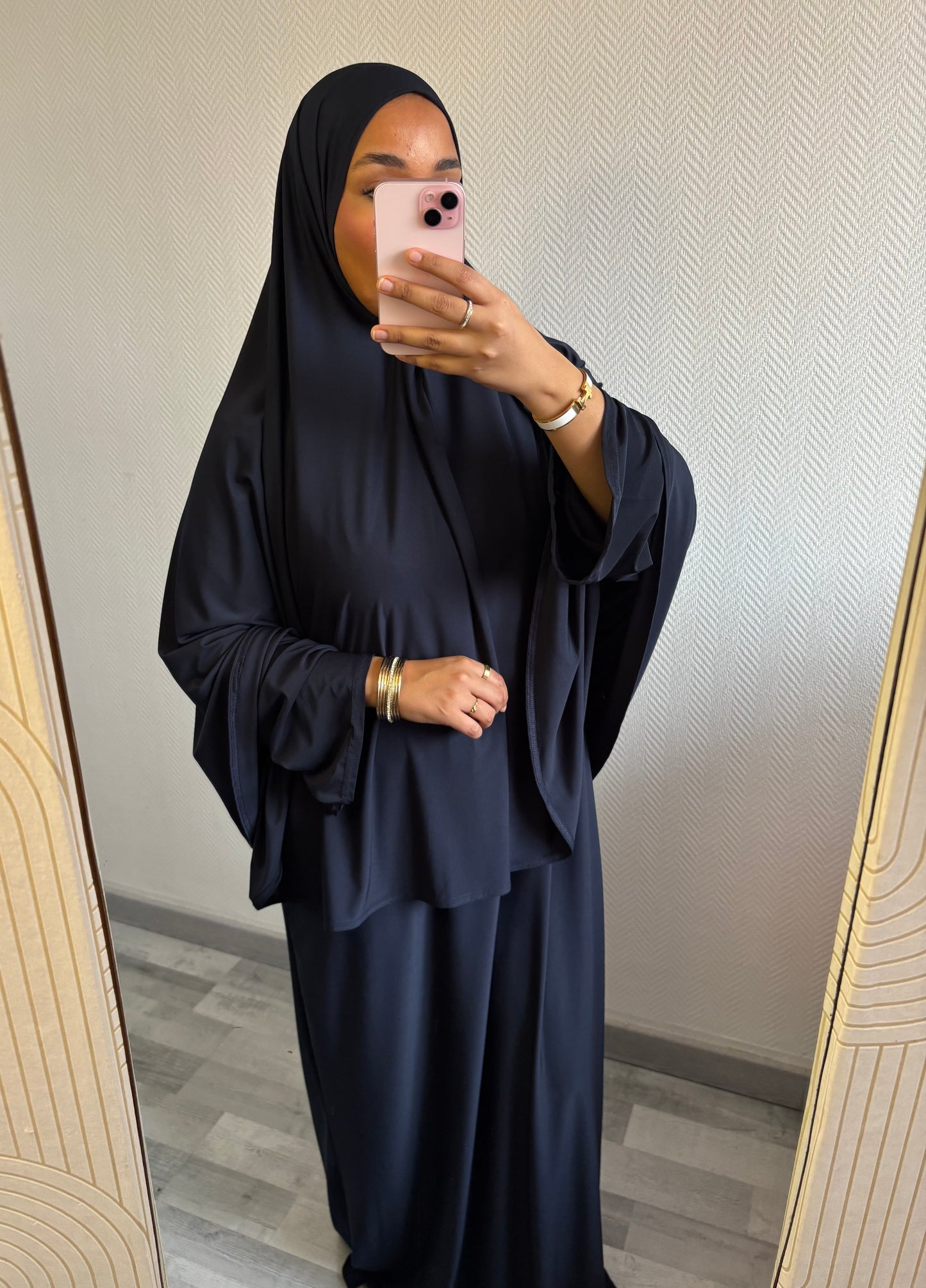 ENSEMBLE KHIMAR JERSEY PREMIUM • BLEU MARINE