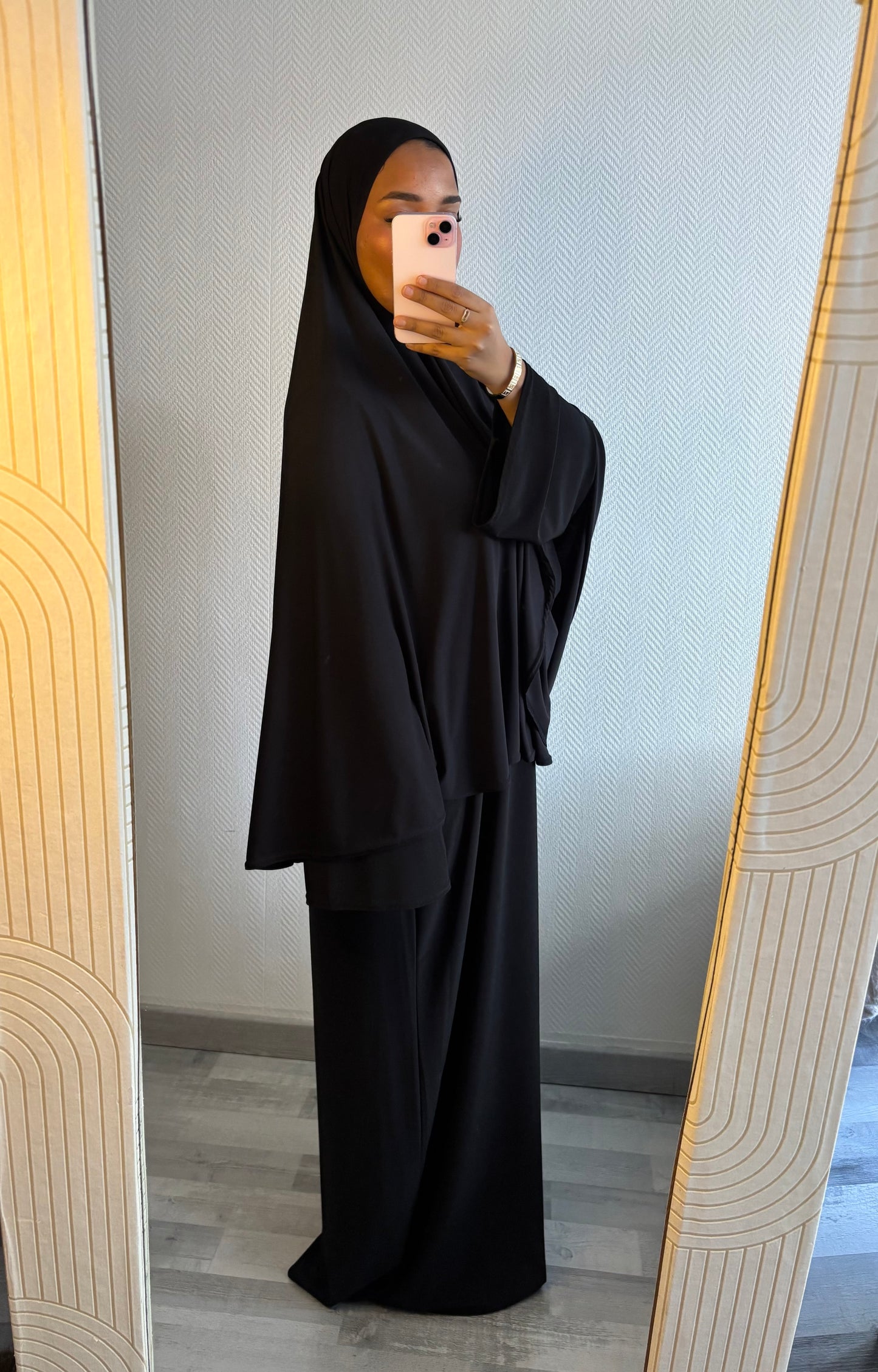 ENSEMBLE KHIMAR JERSEY PREMIUM • NOIR