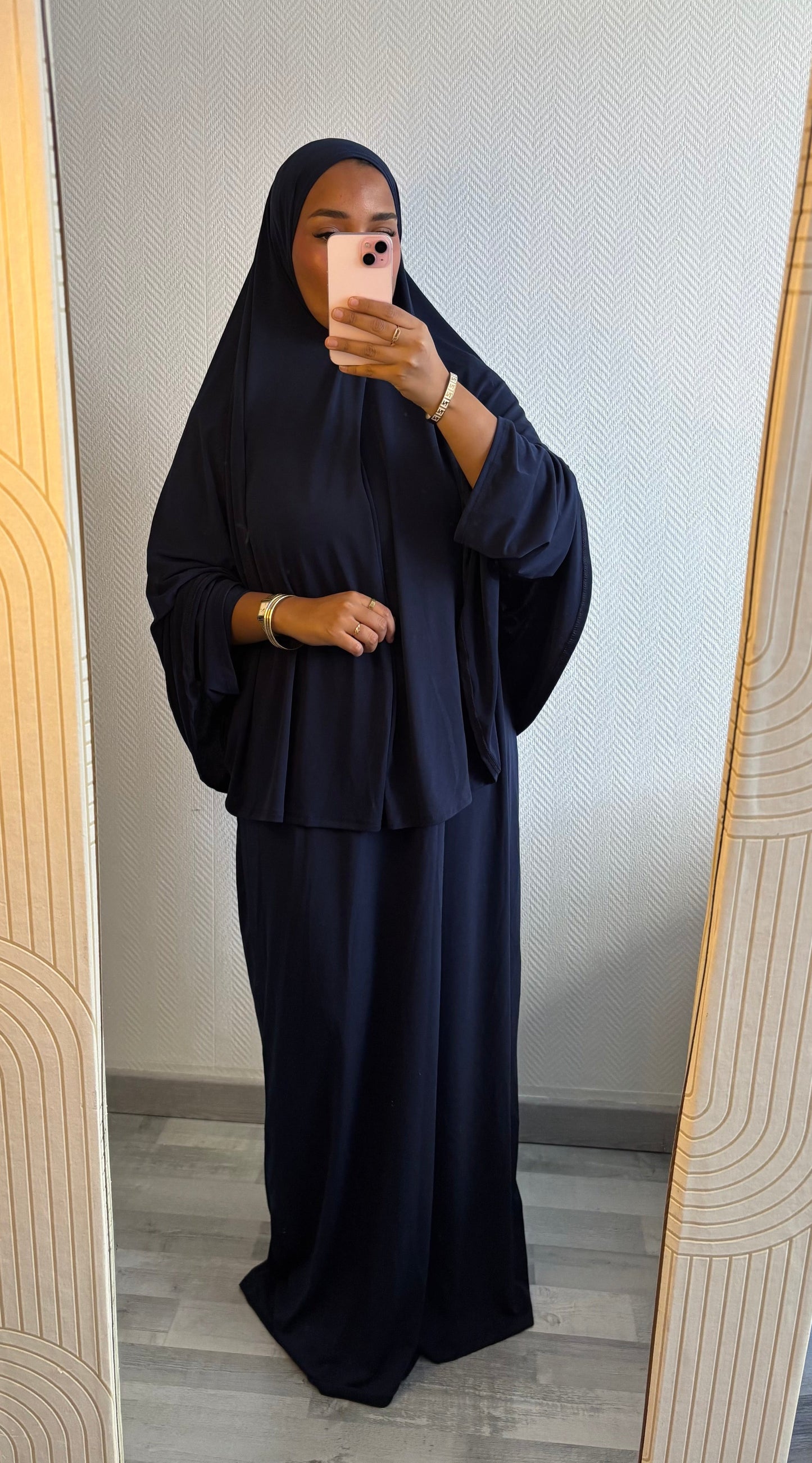 ENSEMBLE KHIMAR JERSEY PREMIUM • BLEU MARINE