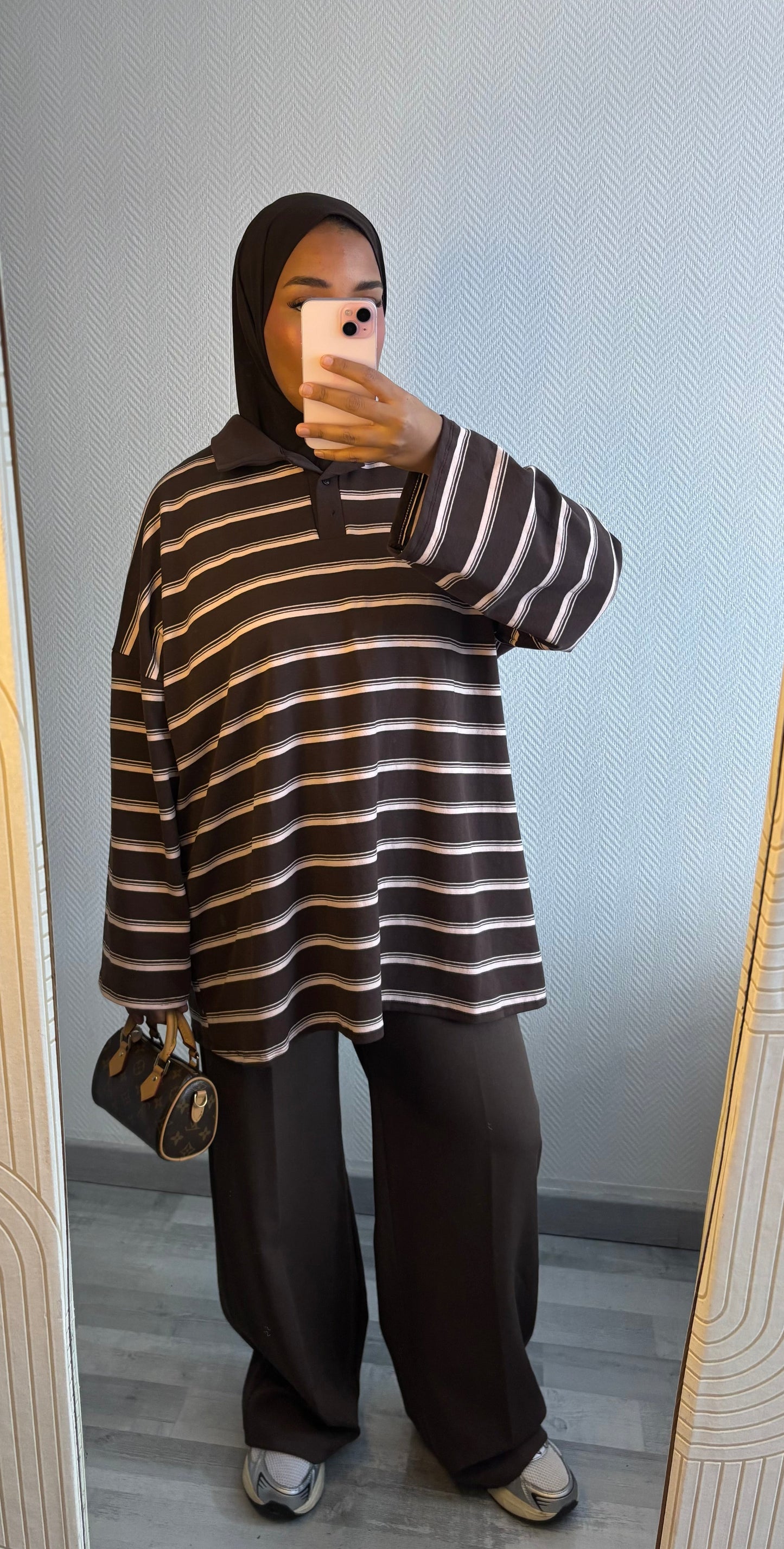 TOP MARINIÈRES • MARRON ET ROSE