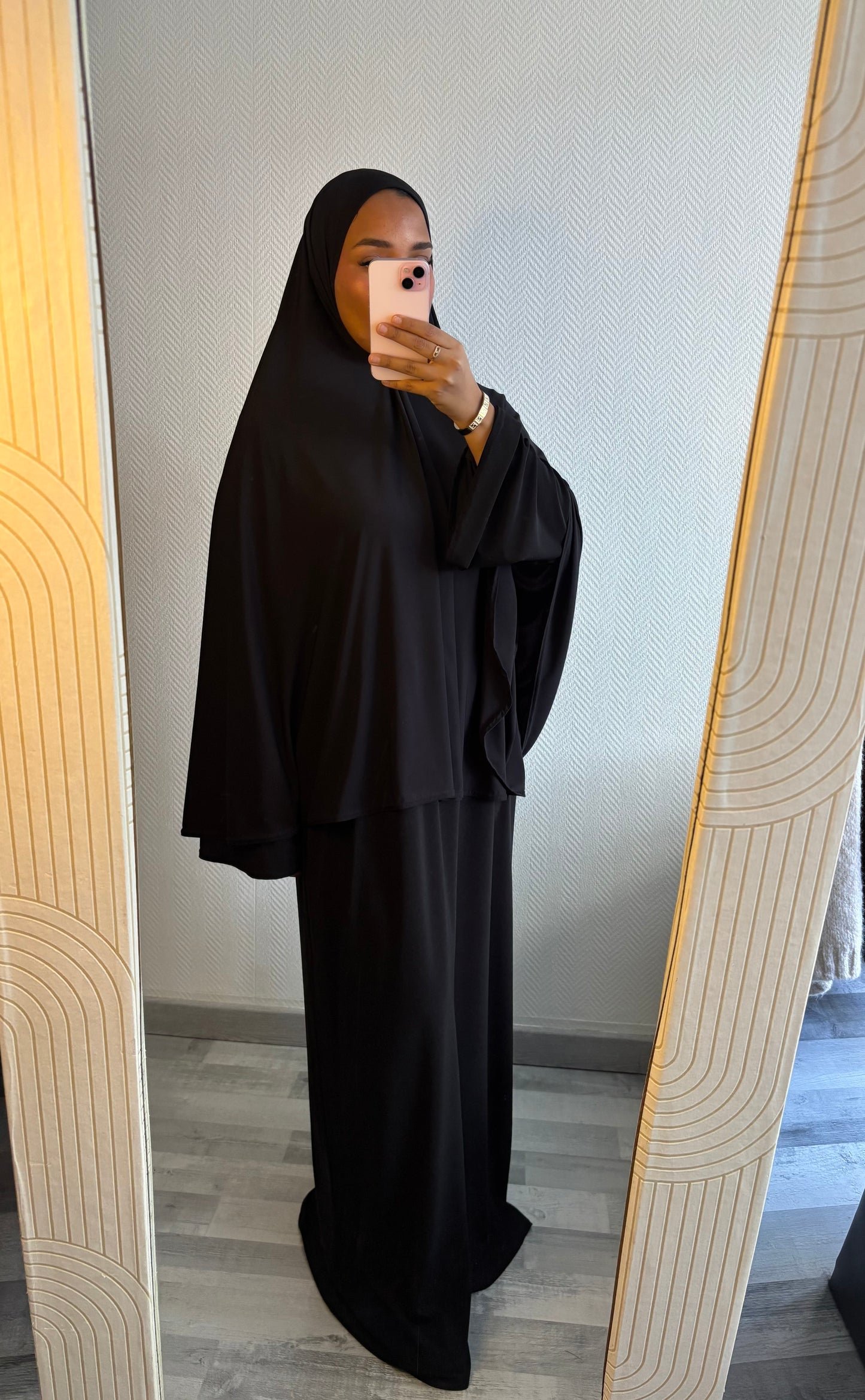 ENSEMBLE KHIMAR JERSEY PREMIUM • NOIR