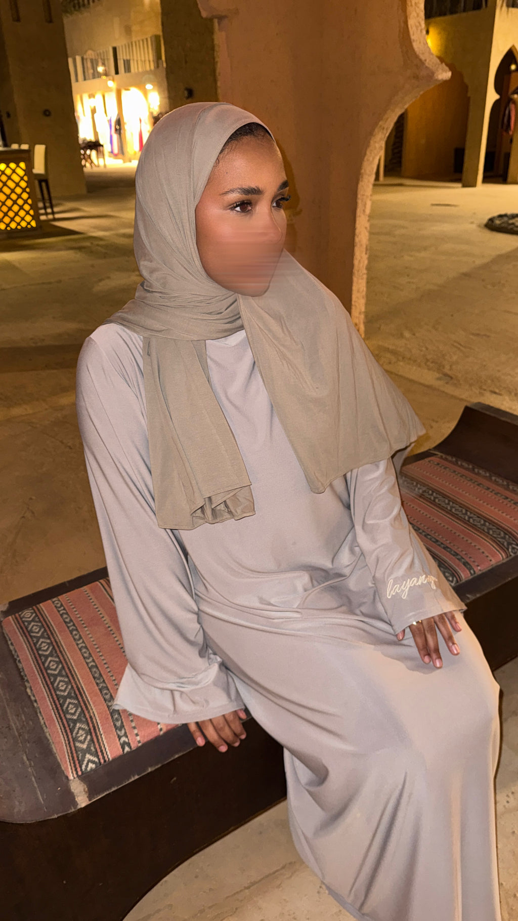 ABAYA JERSEY PREMIUM • GREIGE