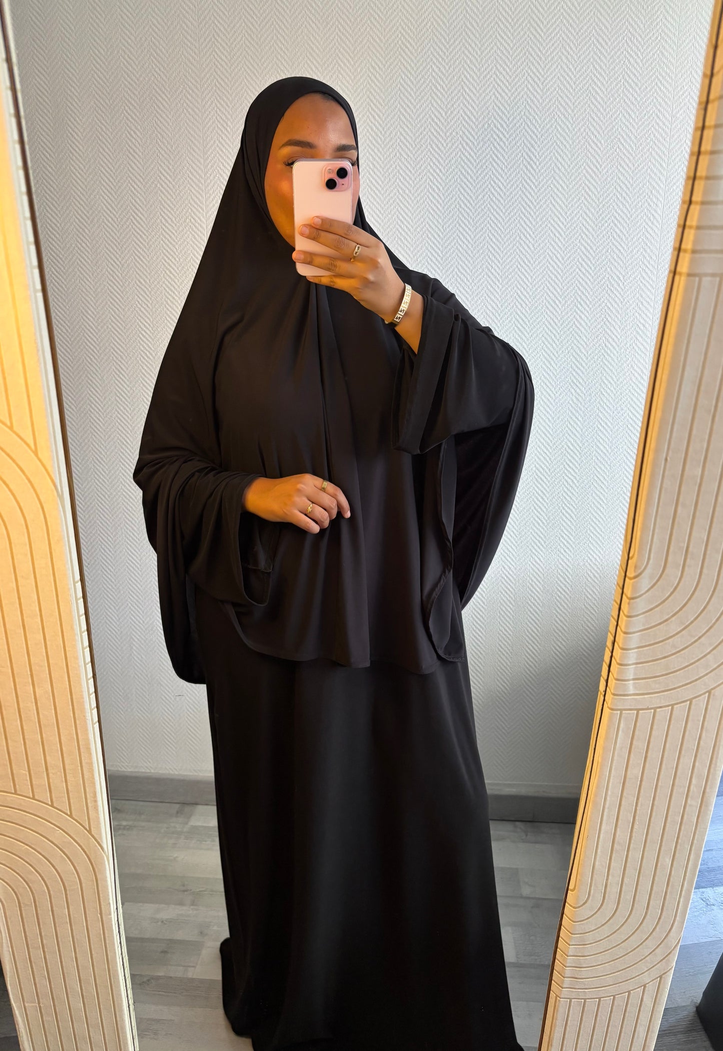 ENSEMBLE KHIMAR JERSEY PREMIUM • NOIR