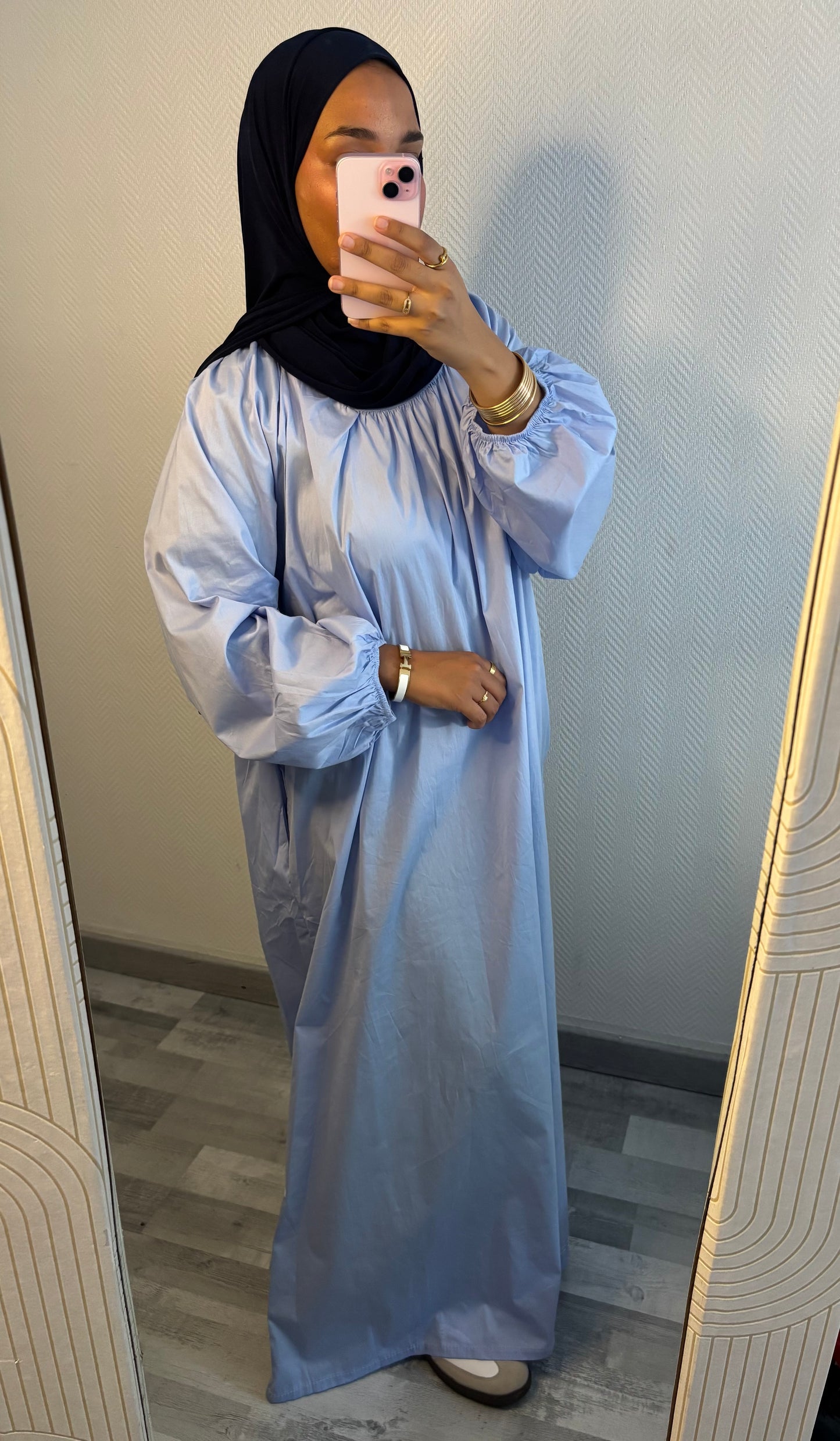 ROBE POPELINE • BLEU
