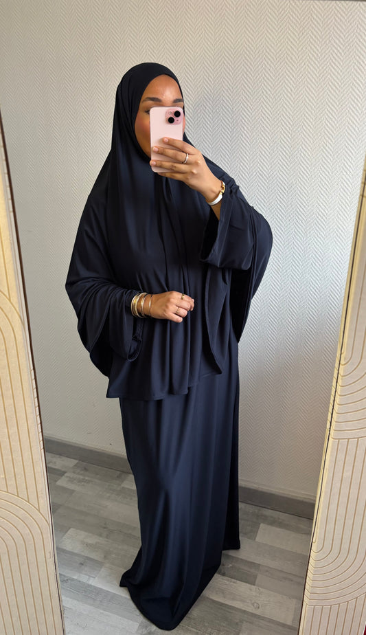 ENSEMBLE KHIMAR JERSEY PREMIUM • BLEU MARINE