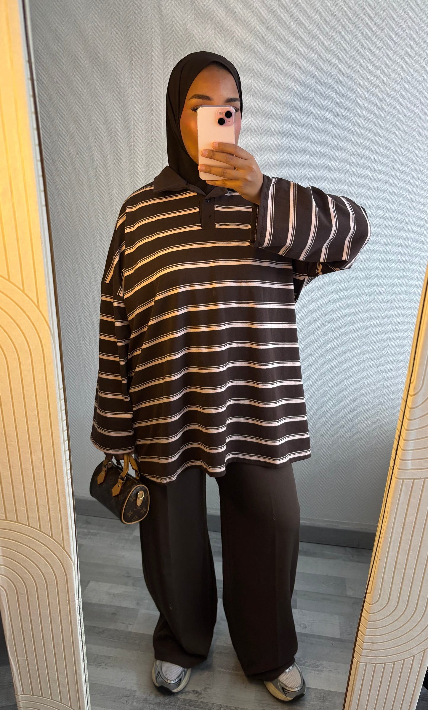 TOP MARINIÈRES • MARRON ET ROSE