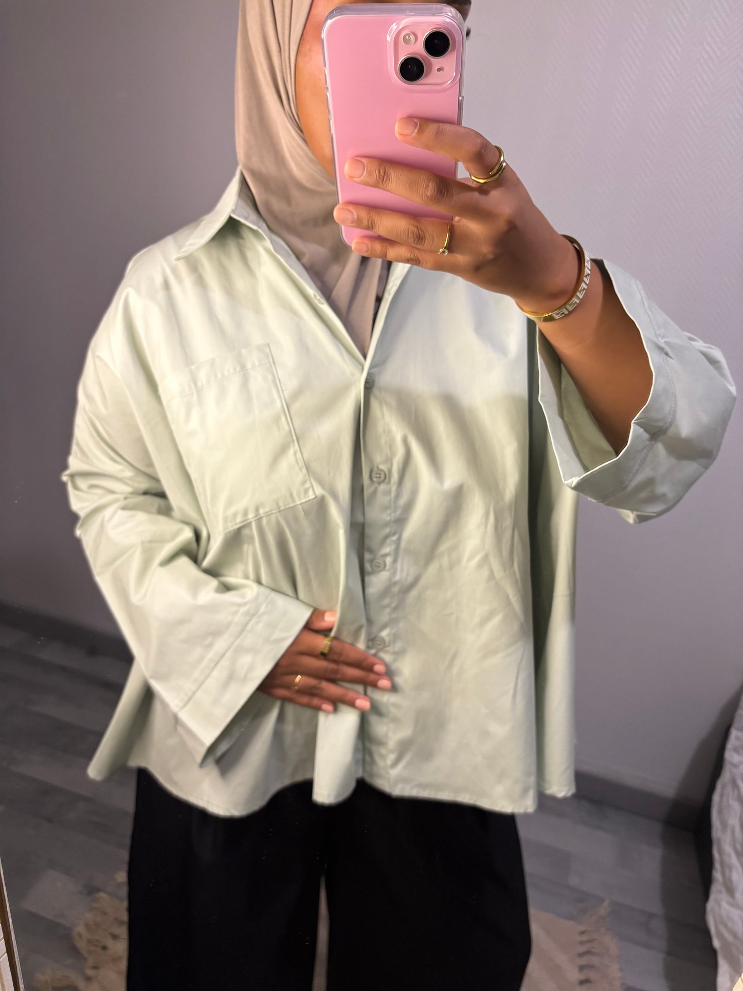 CHEMISE OVERSIZE • VERT D’EAU