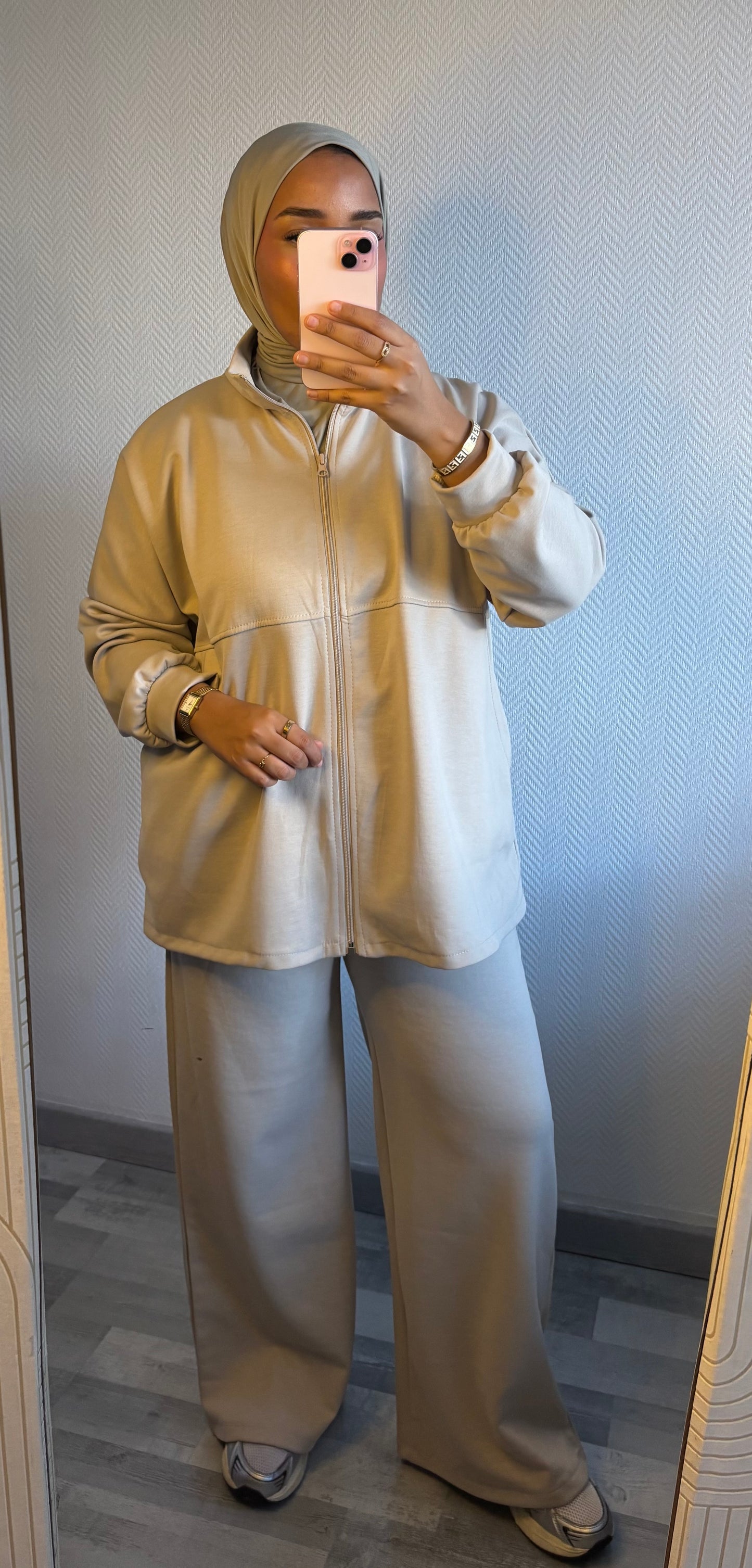 SURVÊTEMENT ZIPPÉ • BEIGE