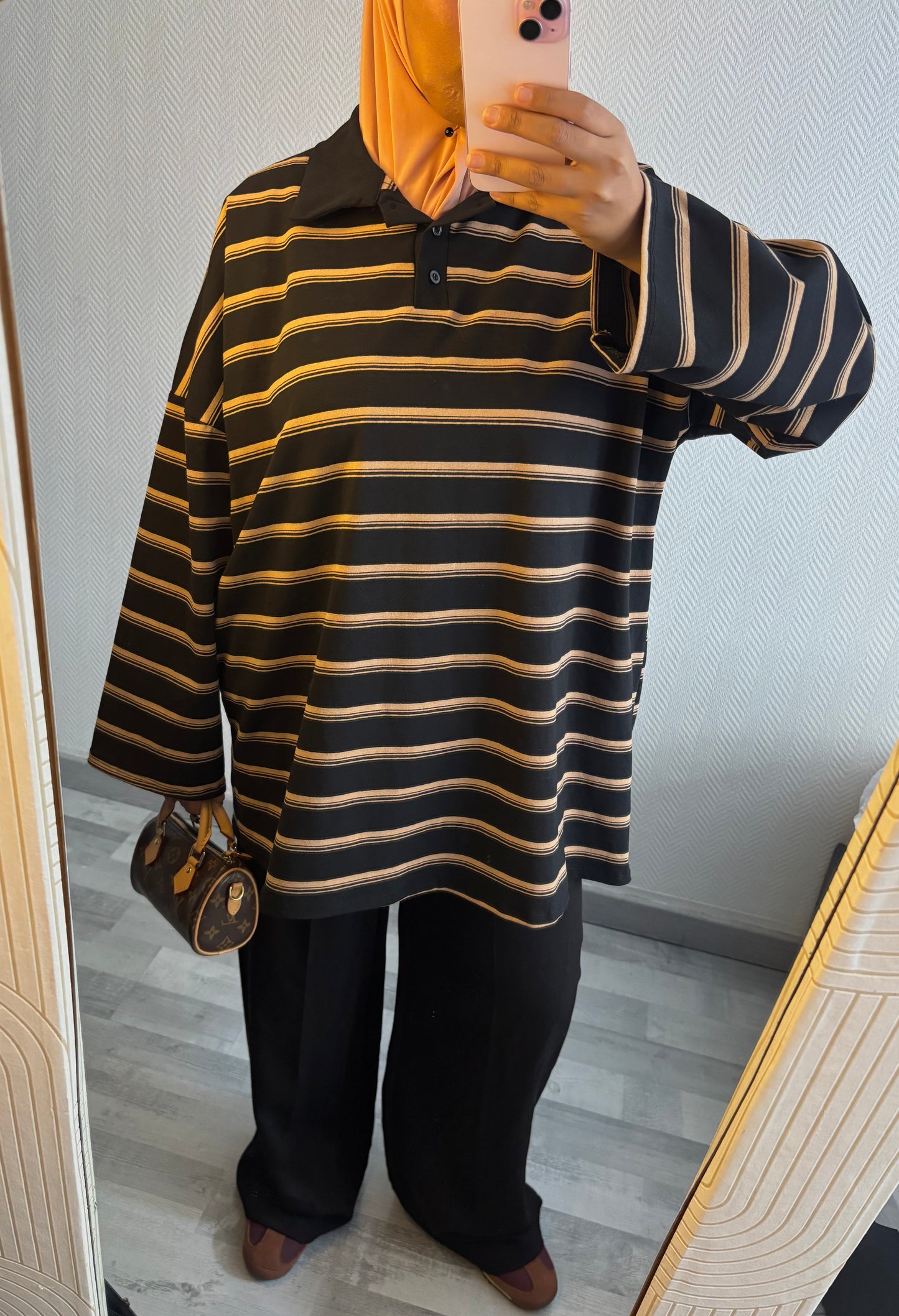 TOP MARINIÈRES • NOIR ET BEIGE