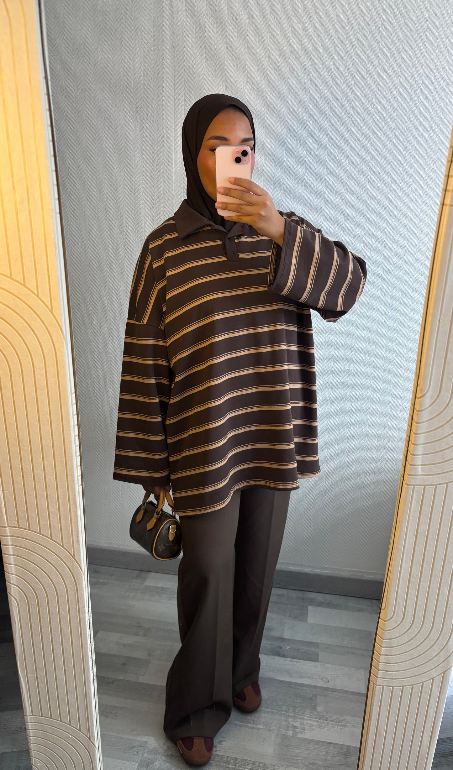 TOP MARINIÈRES • MARRON ET BEIGE