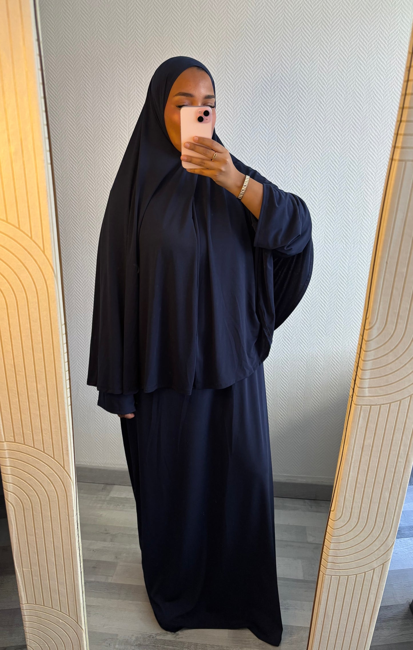 ENSEMBLE KHIMAR JERSEY PREMIUM • BLEU MARINE