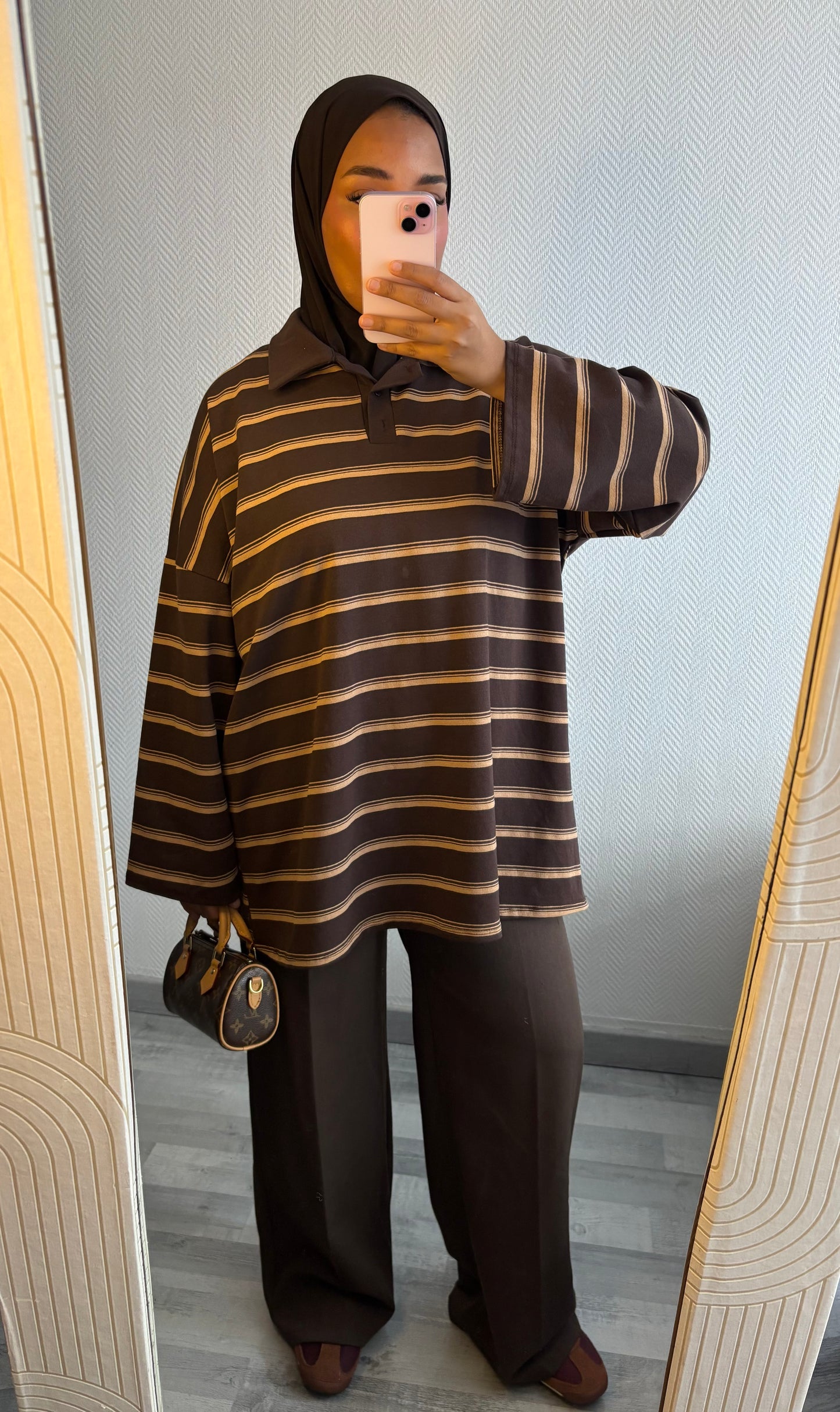 TOP MARINIÈRES • MARRON ET BEIGE