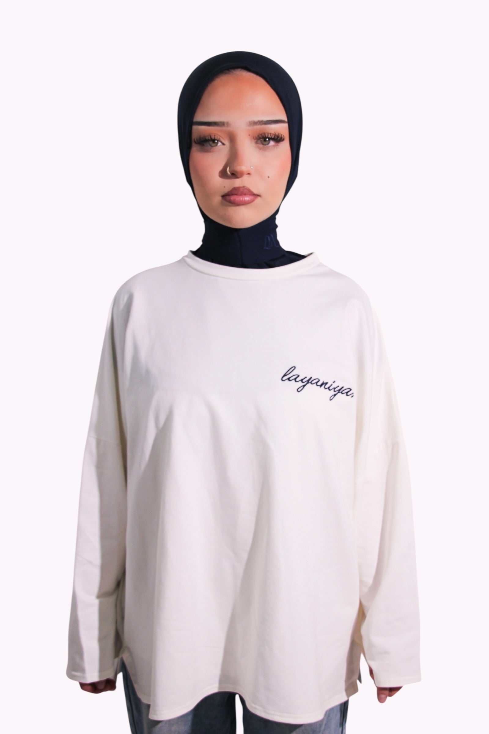 T-SHIRT SIGNATURE • BLANC / MARINE