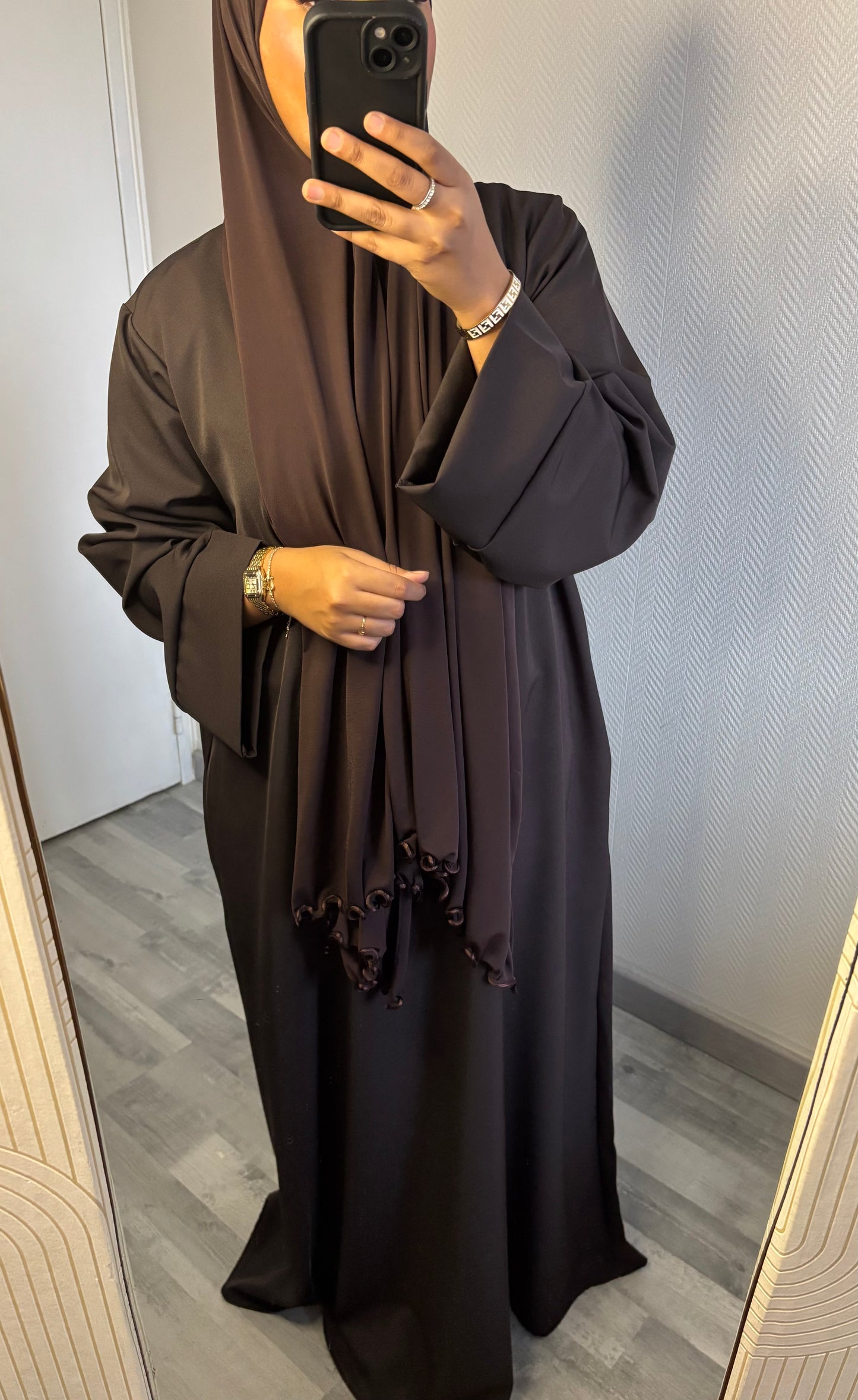 ABAYA WITH POCKETS • CHOCO