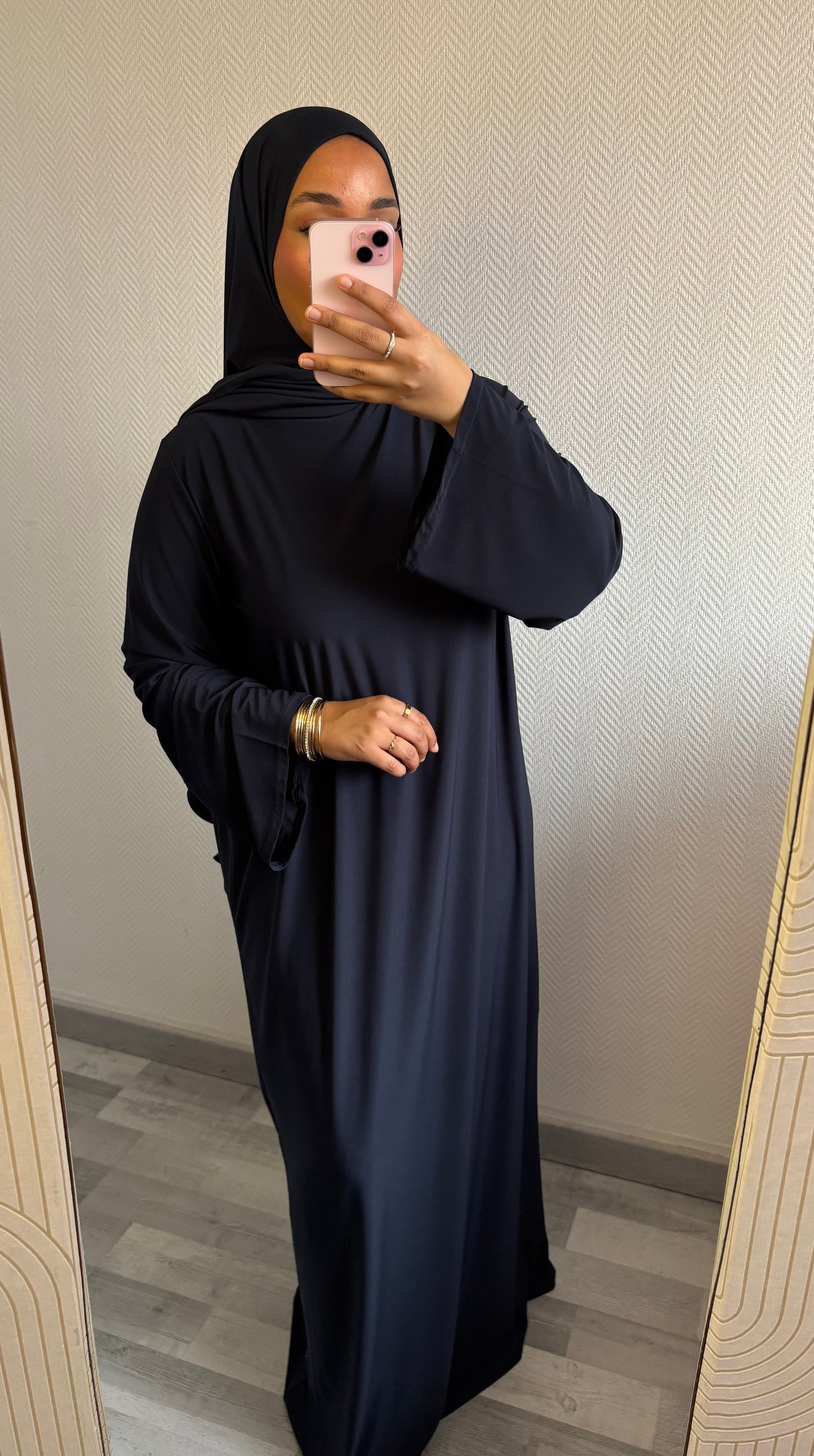 ENSEMBLE KHIMAR JERSEY PREMIUM • BLEU MARINE