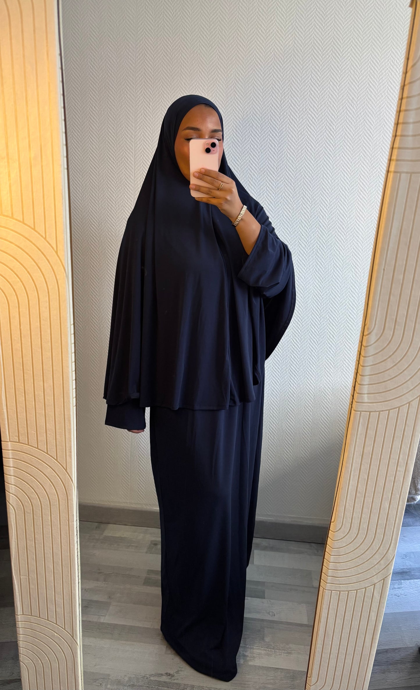 ENSEMBLE KHIMAR JERSEY PREMIUM • BLEU MARINE