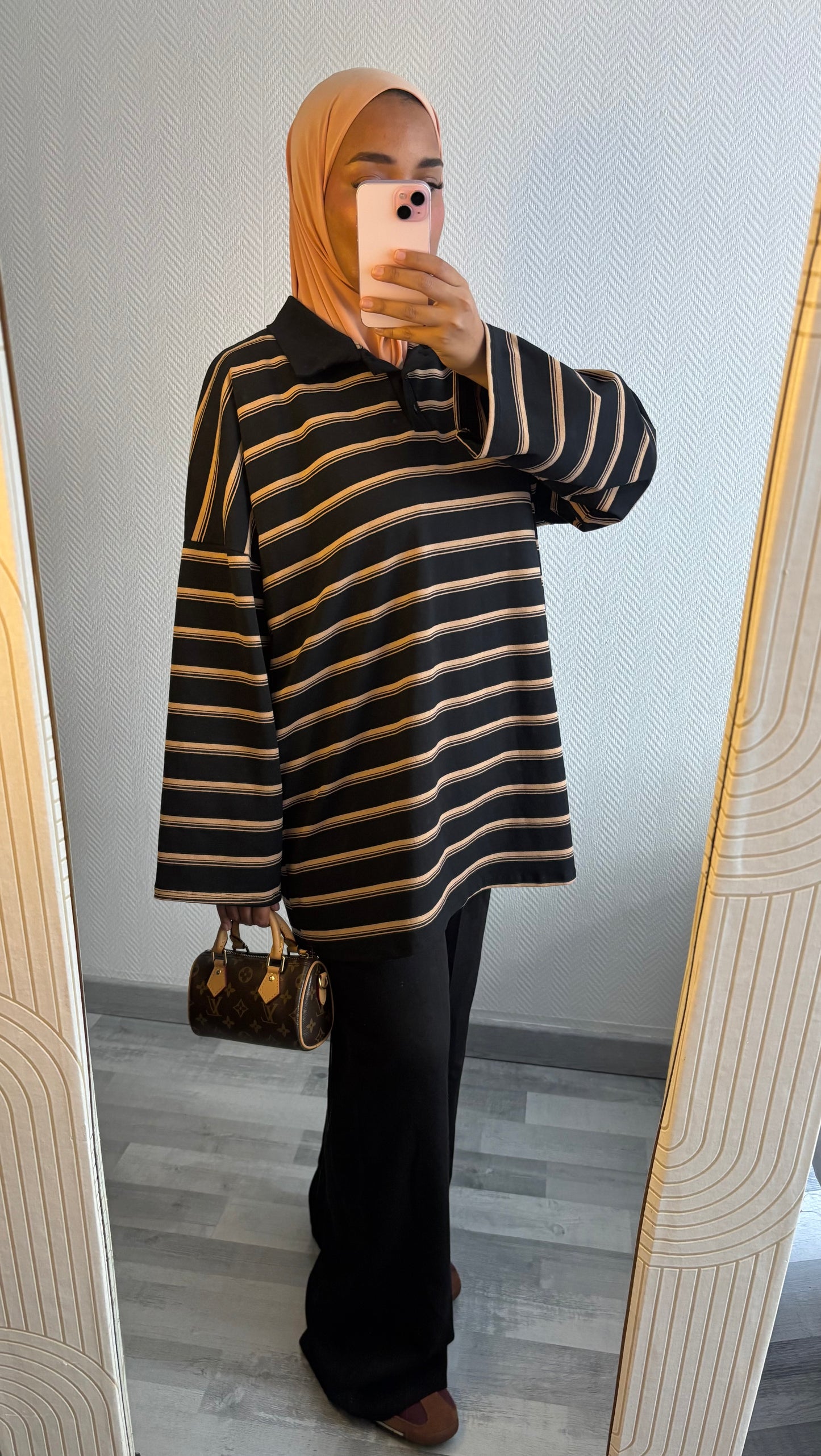 TOP MARINIÈRES • NOIR ET BEIGE