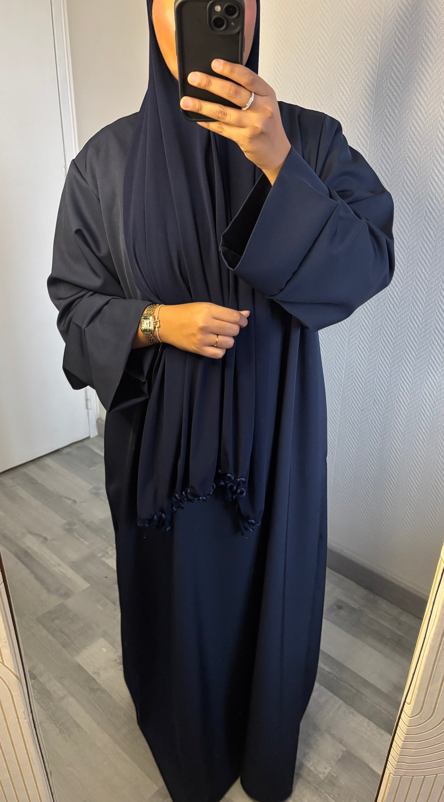 ABAYA WITH POCKETS • NAVY