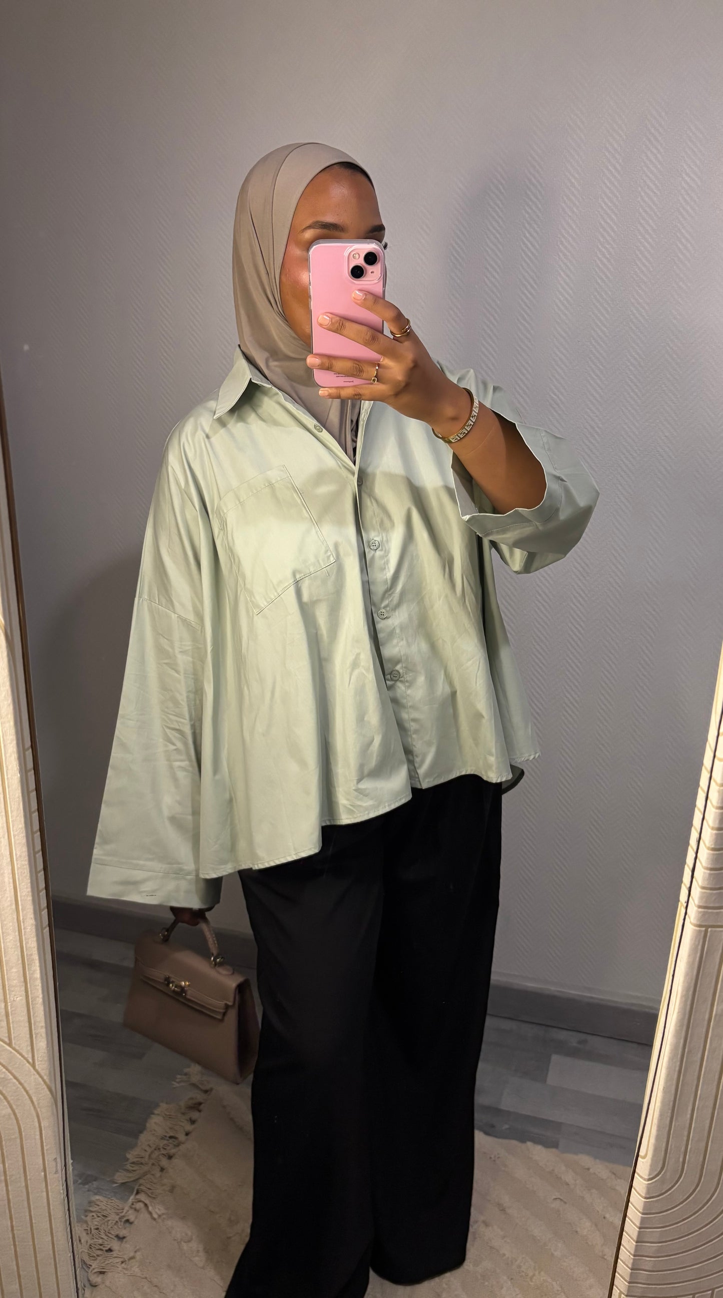CHEMISE OVERSIZE • VERT D’EAU
