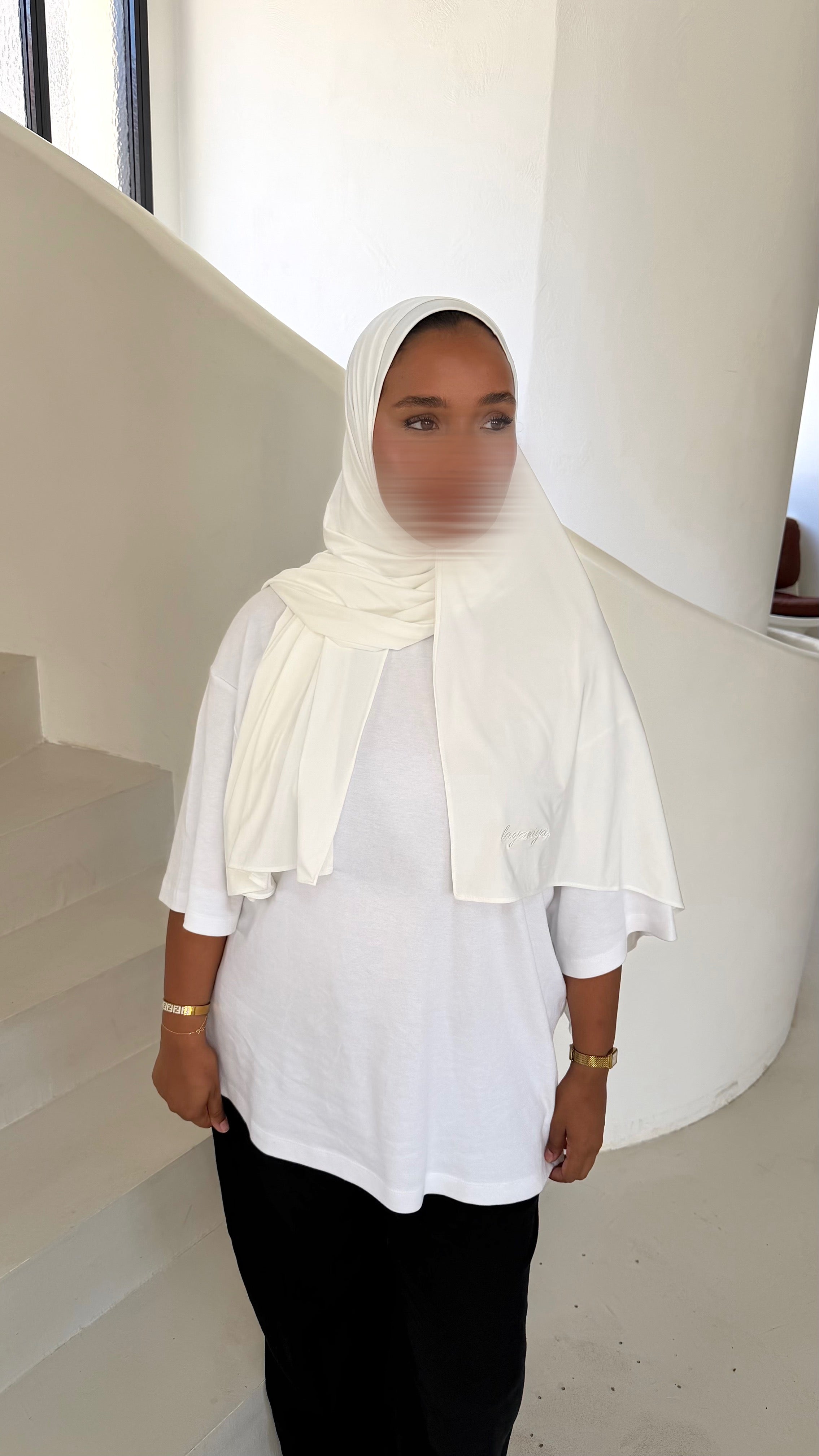 HIJAB JERSEY LIQUID • BLANC