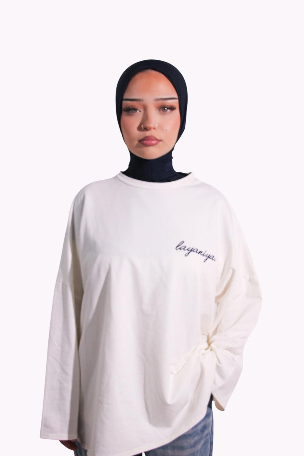 T-SHIRT SIGNATURE • BLANC / MARINE